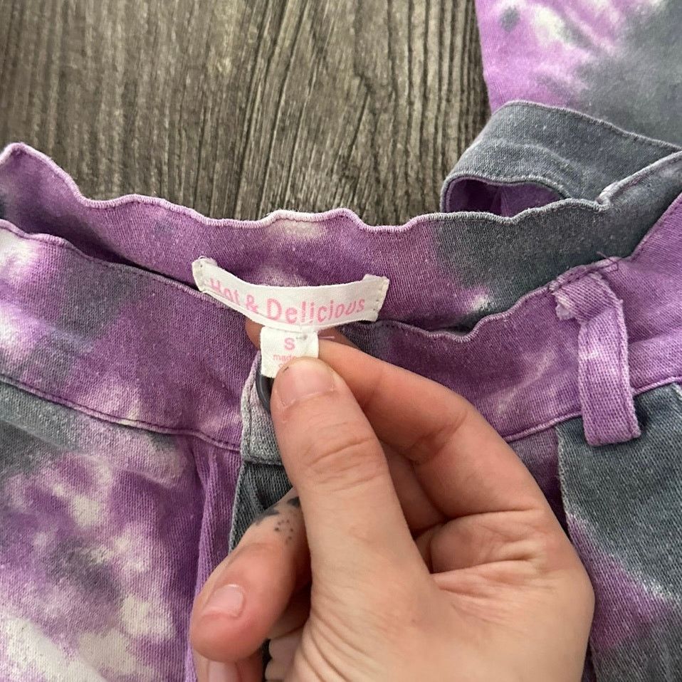 Dolls Kill dolls kill hot & delicious purple gray tie dye pants Size 28" / US 6 / IT 42 - 2 Thumbnail