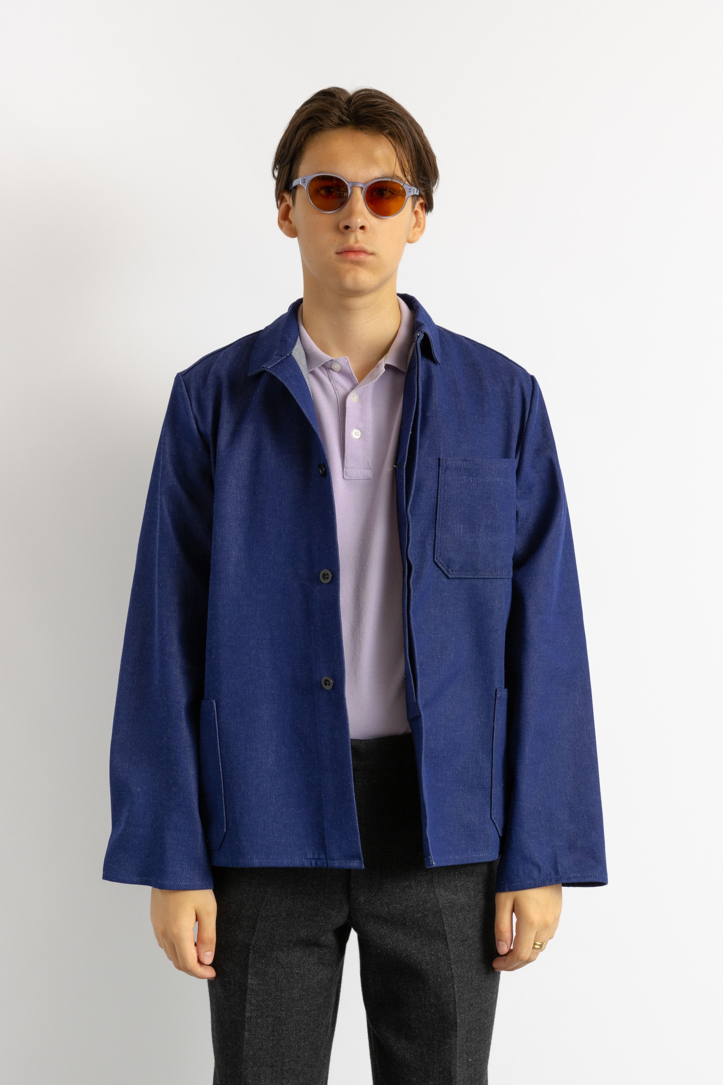 Vintage French Workwear Chore Coat Style Men Jacket 8728 Size US M / EU 48-50 / 2 - 2 Thumbnail