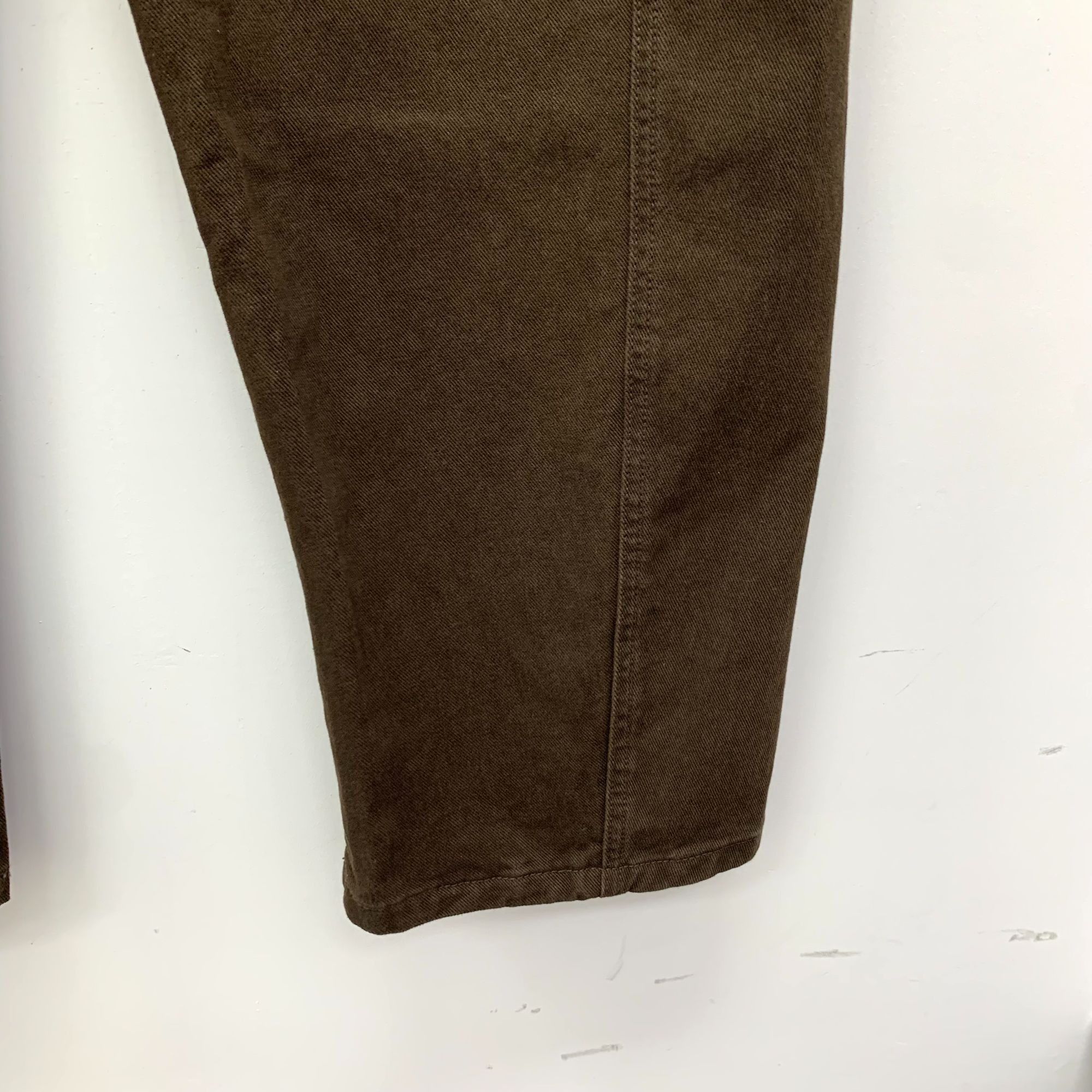 Lemaire Lemaire Mens Dark Brown Cotton Straight-Leg Trousers W/Belt Size US 32 / EU 48 - 4 Thumbnail