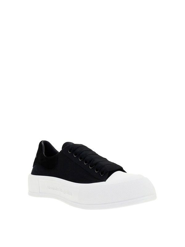 Alexander McQueen o1w1db10725 Deck Lace Up Plimsoll in Black/White Size US 13 / EU 46 - 2 Thumbnail