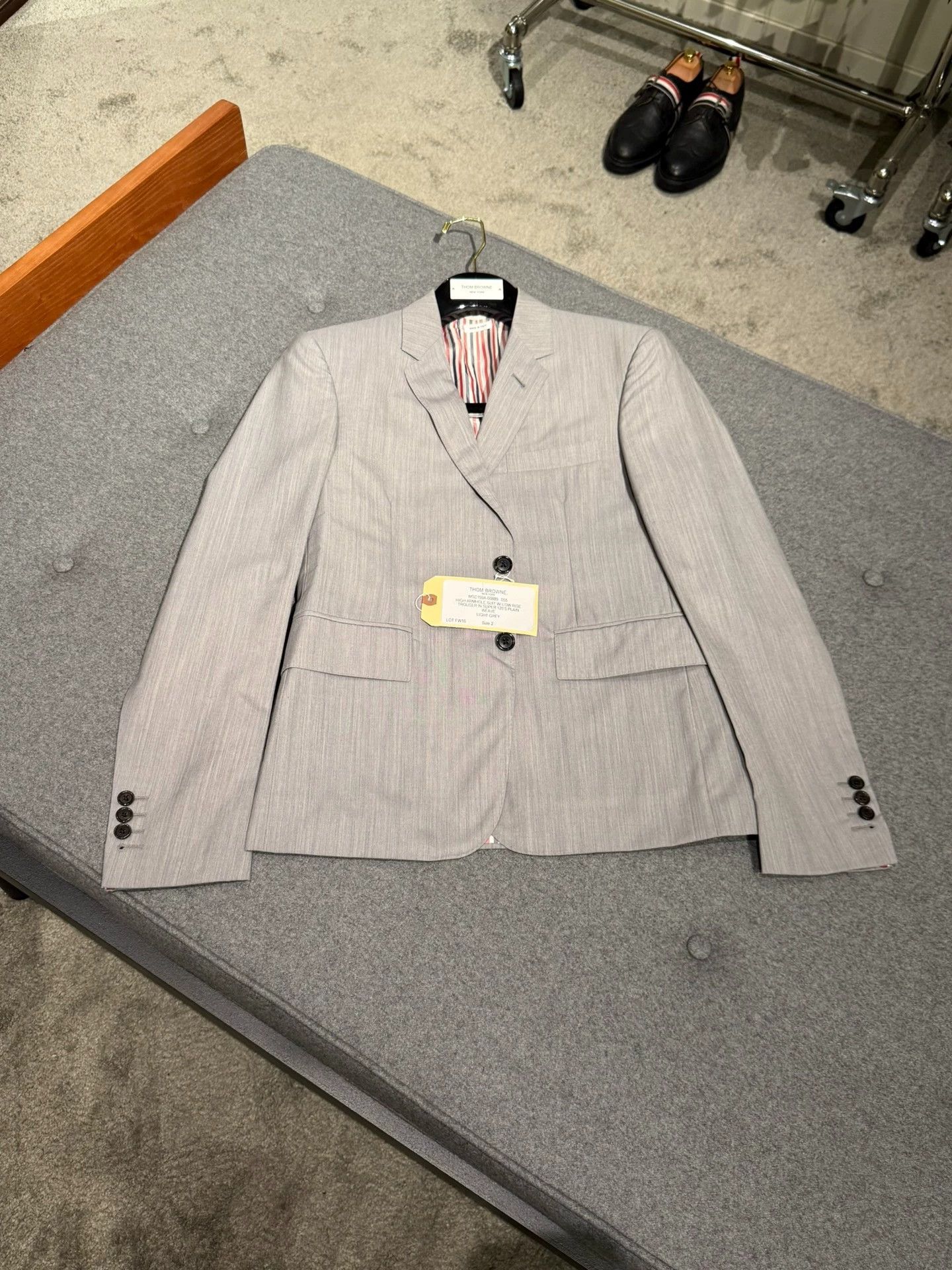 Thom Browne Thom Browne Rare Light Gray Slim Wool Suit Jacket Size US M / EU 48-50 / 2 - 3 Thumbnail