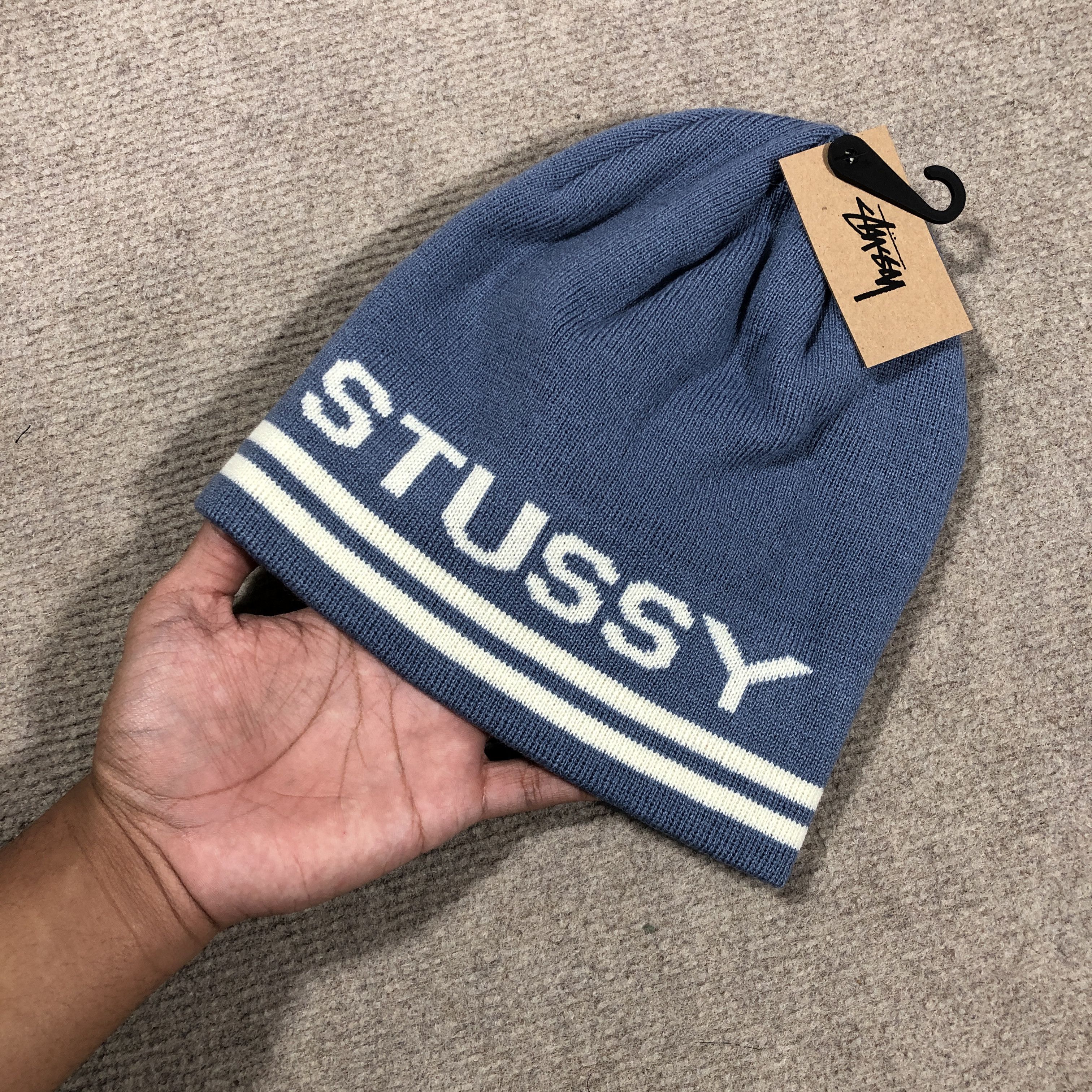 Stussy STUSSY STRIPE SKULLCAP BEANIE HAT • FADED BLUE Size ONE SIZE - 2 Thumbnail