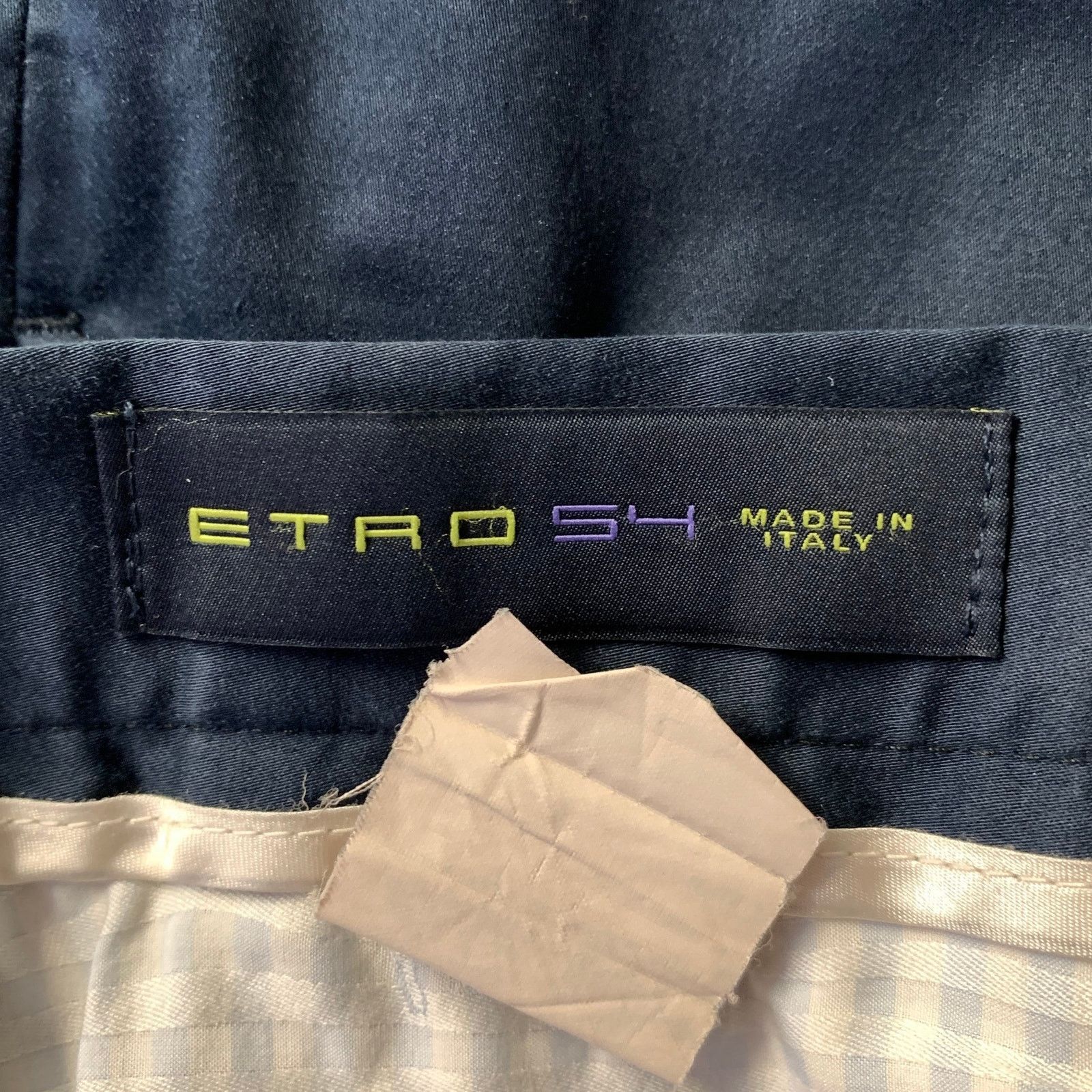 Etro ETRO Size 38 Navy Cotton Blend Pintuck Casual Pants Size US 38 / EU 54 - 4 Thumbnail