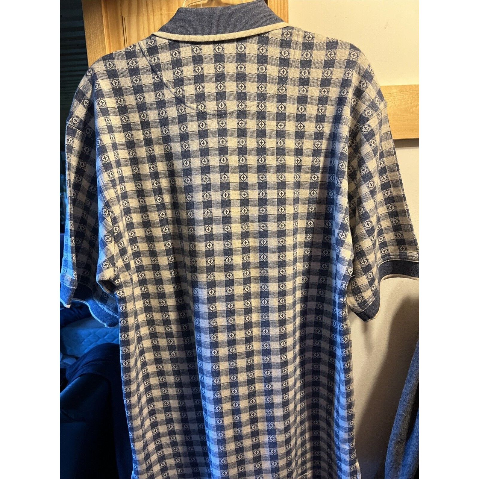 Other A.M. Player Men’s M White Blue Geometric Golf SS Polo Shirt Size US M / EU 48-50 / 2 - 8 Thumbnail