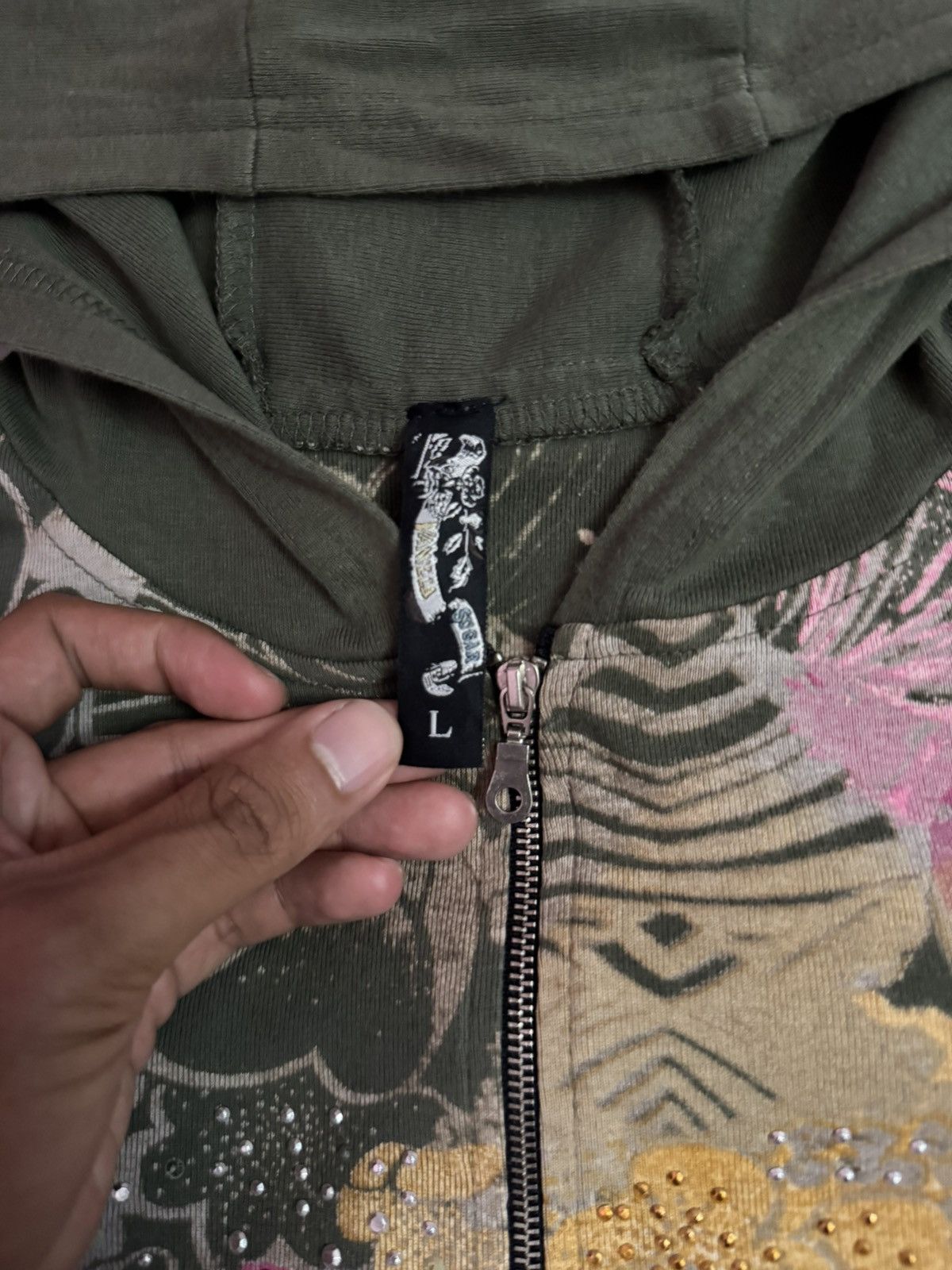 If Six Was Nine × Japanese Brand × Le Grande Bleu (L.G.B.) Floral Sukajan Zip Fur Hoodie Ifsixwasnine Lgb Style Size US L / EU 52-54 / 3 - 6 Thumbnail