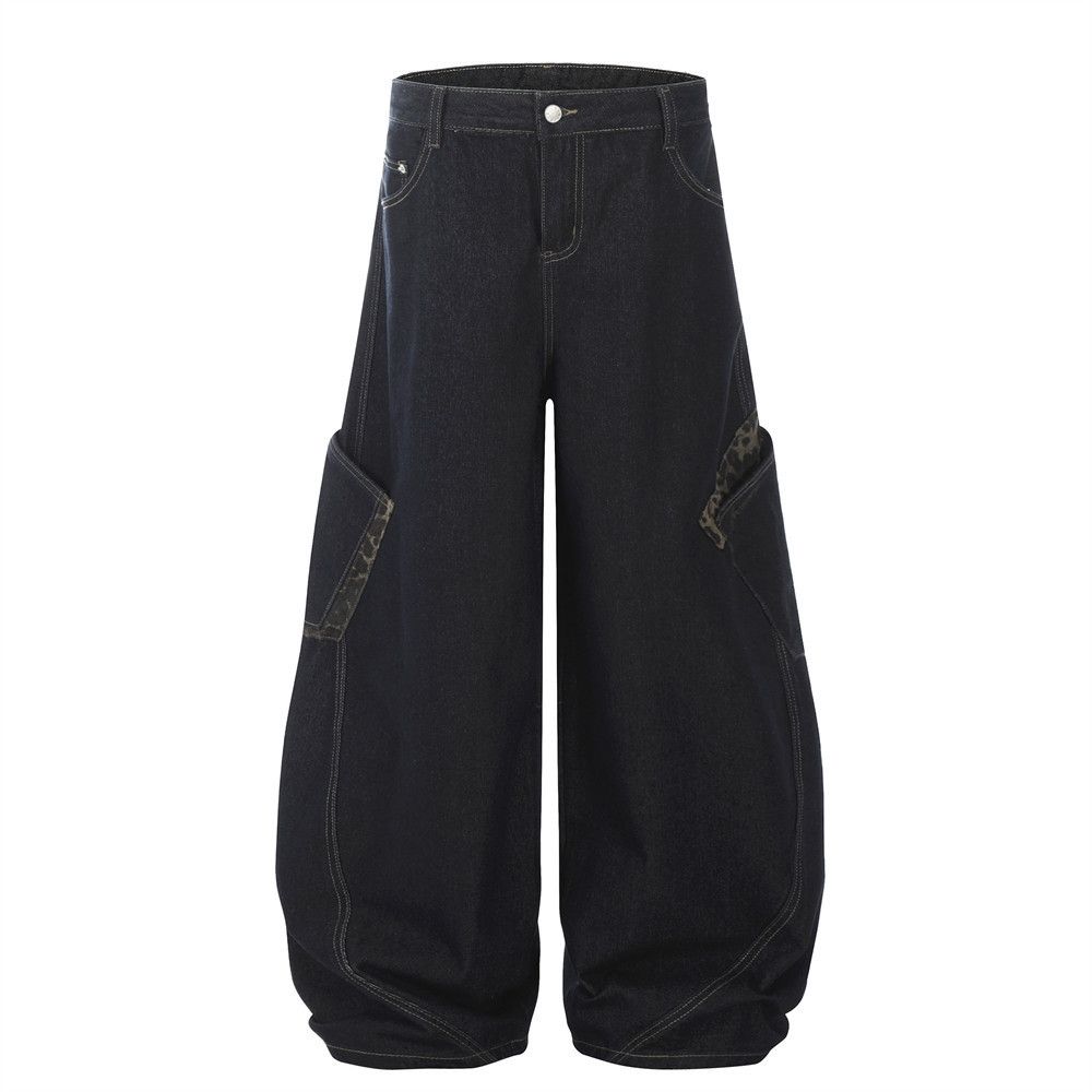 Japanese Brand × Vintage Leopard print loose wide-leg scimitar jeans Size US 32 / EU 48 - 1 Thumbnail
