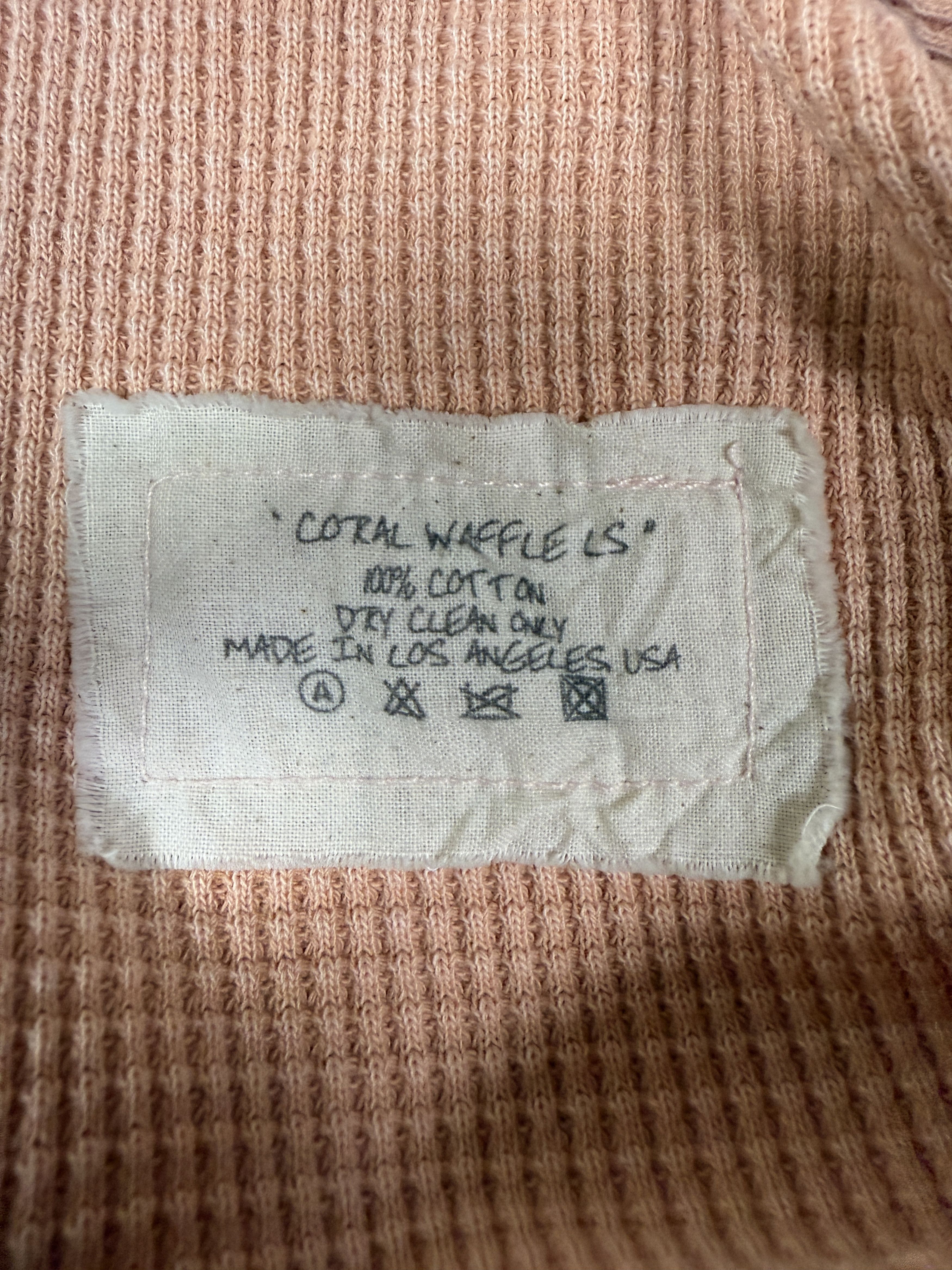 Greg Lauren Greg Lauren Coral Waffle Long Sleeve Shirt Size US S / EU 44-46 / 1 - 4 Thumbnail