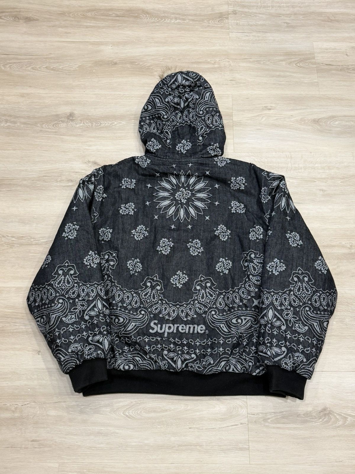 Supreme Supreme Bandana Jacquard Denim Hooded Work Jacket Size US XL / EU 56 / 4 - 10 Thumbnail