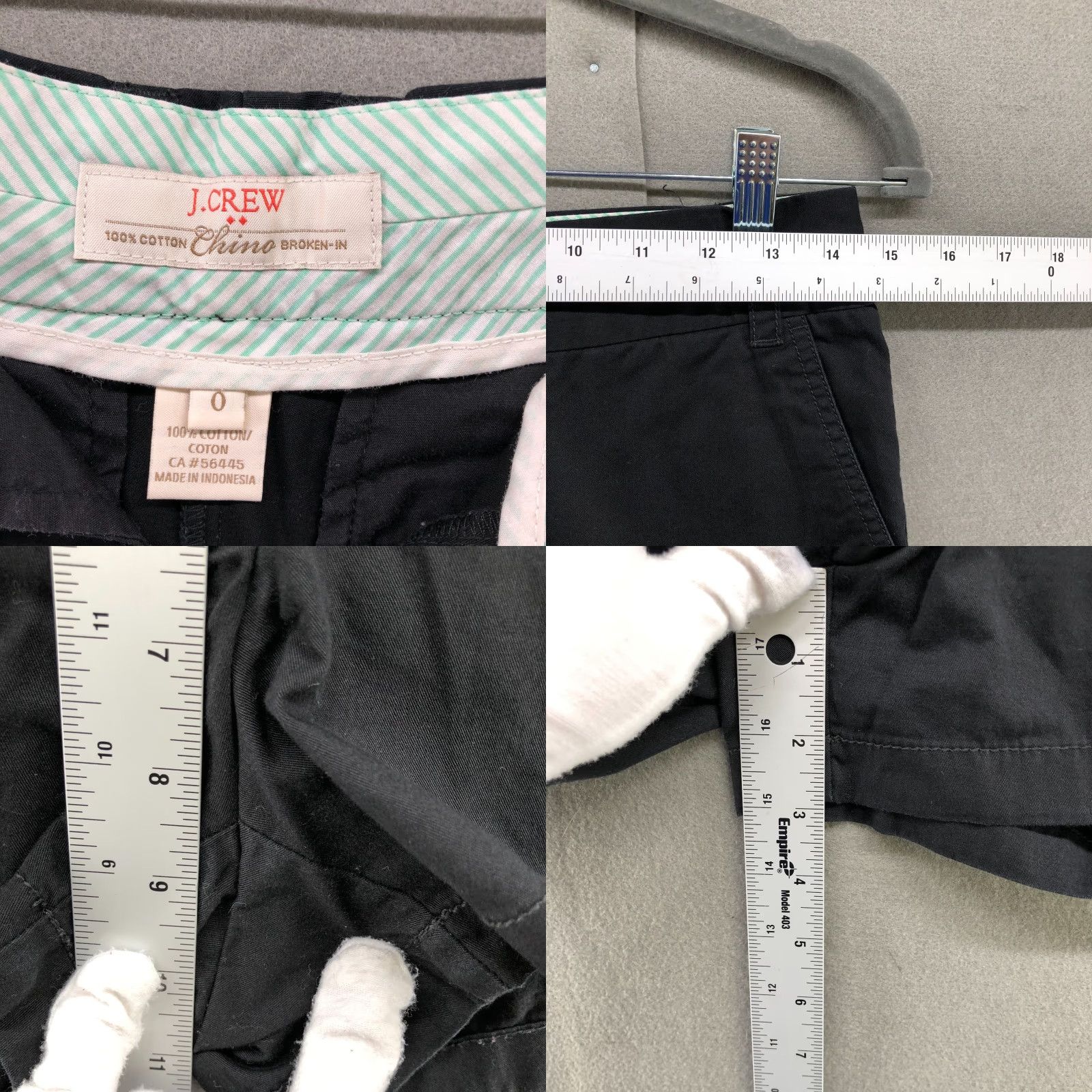 J.Crew VINTAGE J.CREW Black Chino Shorts Womens Size 0 Mid Rise Cotton Casual Size 25" / US 0 / IT 36 - 8 Thumbnail