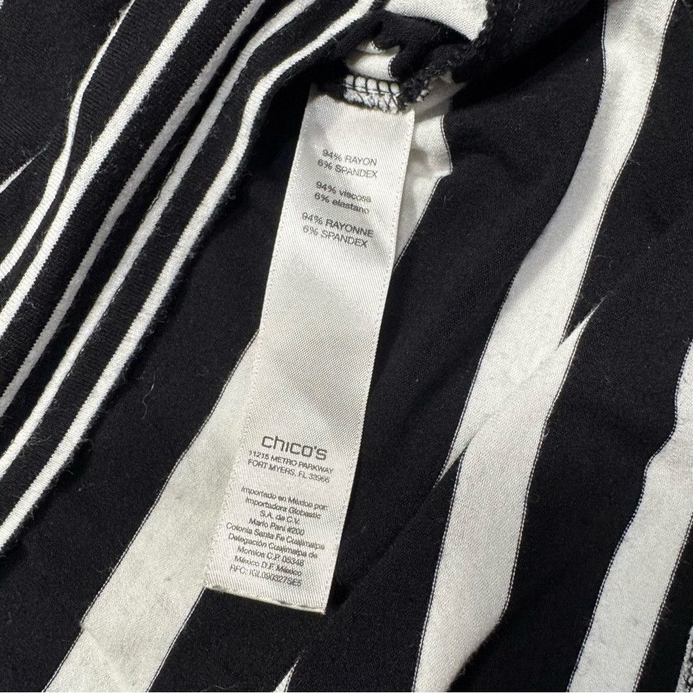 Chicos Chico's Striped Asymmetrical Hem 3/4 Sleeve Rayon Top Size Size L / US 10 / IT 46 - 8 Thumbnail