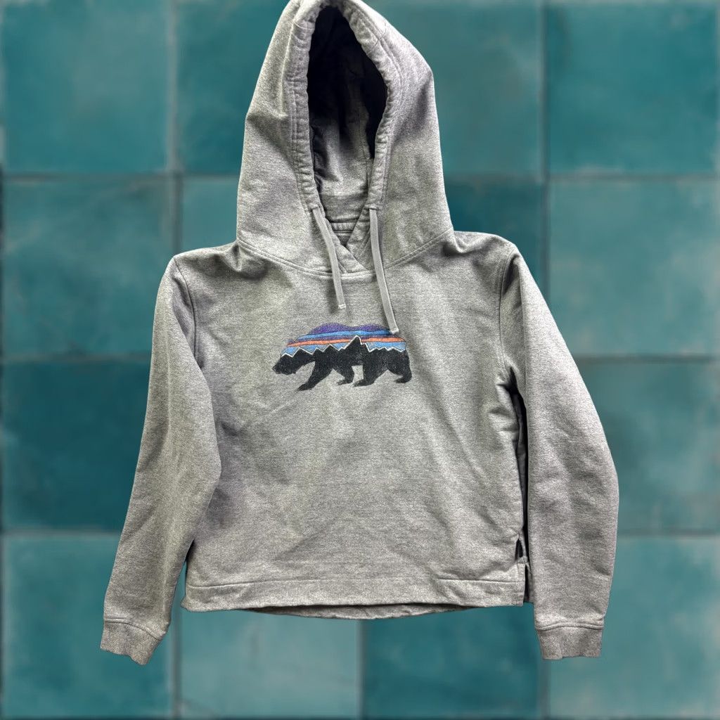Patagonia Patagonia Hoodie Womens M Pullover Fleece Sweatshirt Bear Graphic Logo Gray Navidad? Size M / US 6-8 / IT 42-44 - 1 Thumbnail