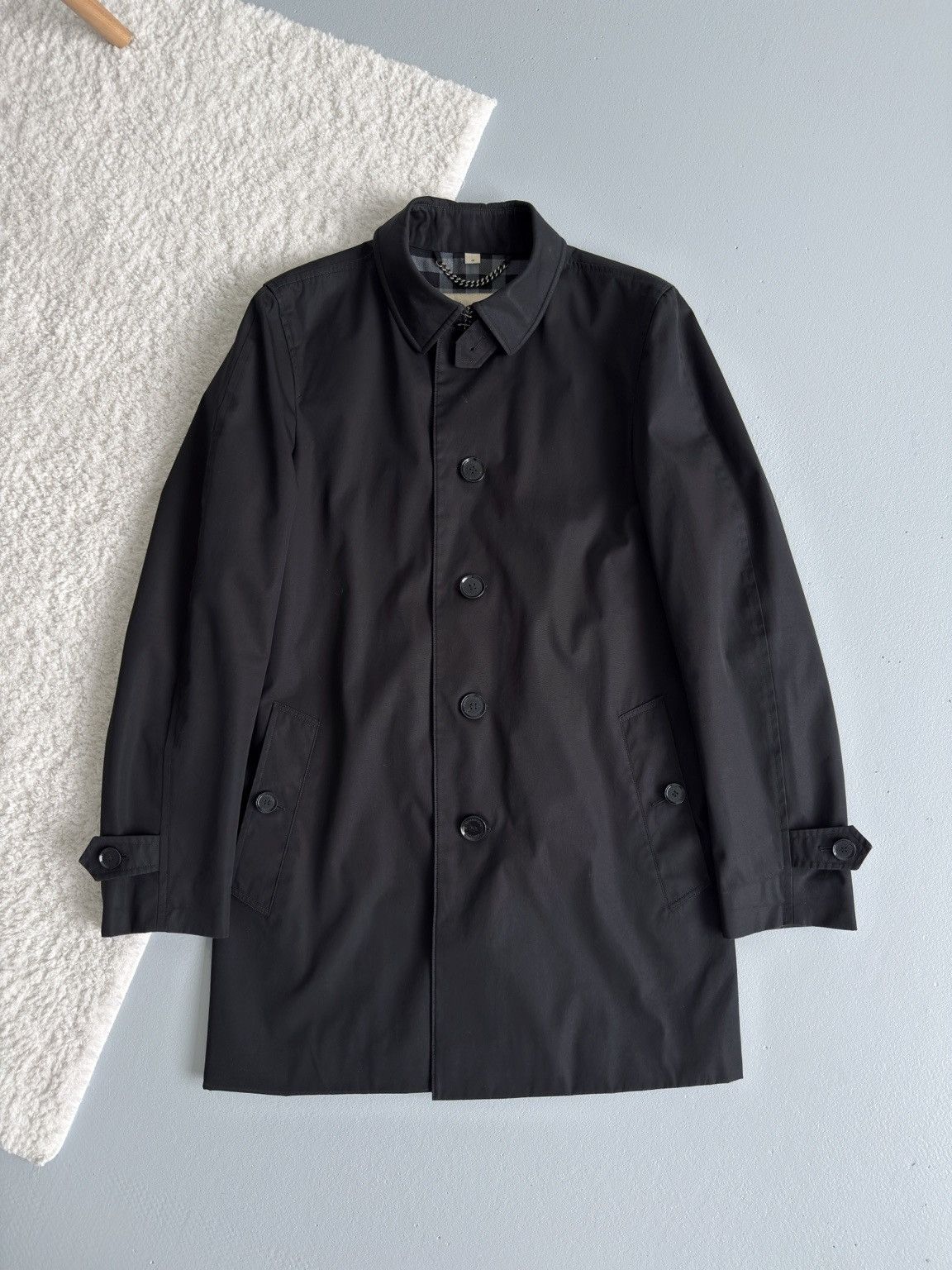 Burberry Burberry Coat Black Cotton Mens Mac Coat Jacket Size US M / EU 48-50 / 2 - 1 Thumbnail