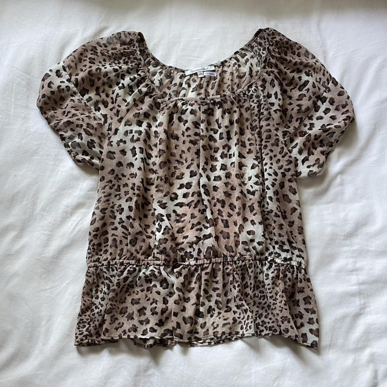 Vintage Semi sheer leopard print blouse size large Size L / US 10 / IT 46 - 2 Thumbnail