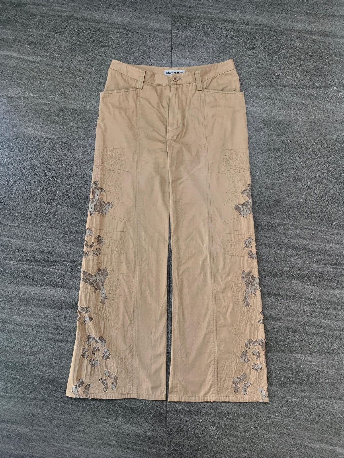 Issey Miyake Patchwork Brocade Wideleg Pants Size US 28 / EU 44 - 2 Thumbnail
