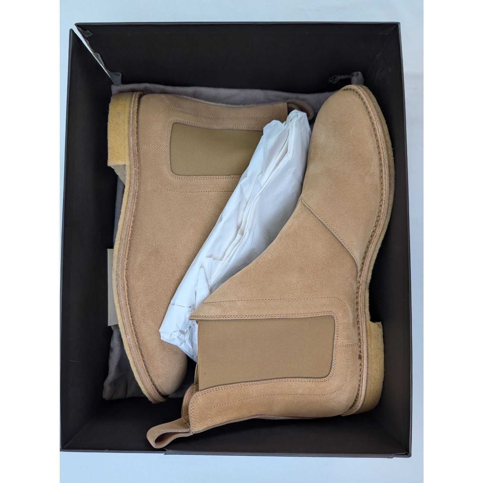 Bottega Veneta o1rshd1 Q:2 / Calf Suede Chelsea Boots in Camel Size US 12 / EU 45 - 12 Thumbnail