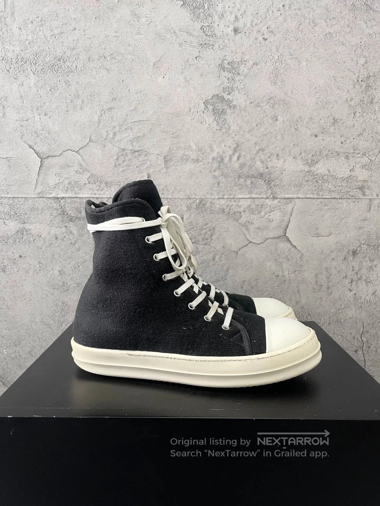 Rick Owens Drkshdw Rick Owens DRKSHDW High-Top Wool Sneakers. Size US 8.5 / EU 41-42 - 2 Thumbnail