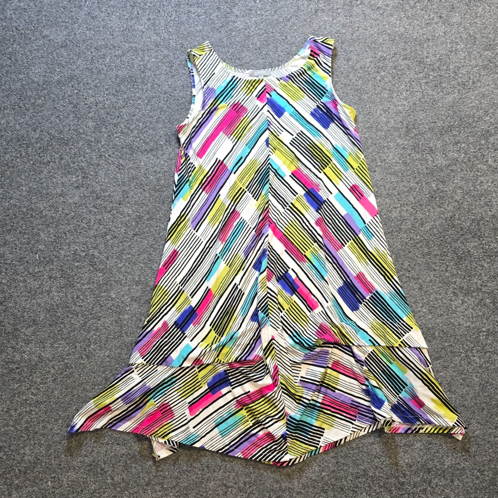 Habitat Habitat Dress Women XS Black Pink Geometric Stretch Sleeveless Casual A-Line Size XS / US 0-2 / IT 36-38 - 2 Thumbnail
