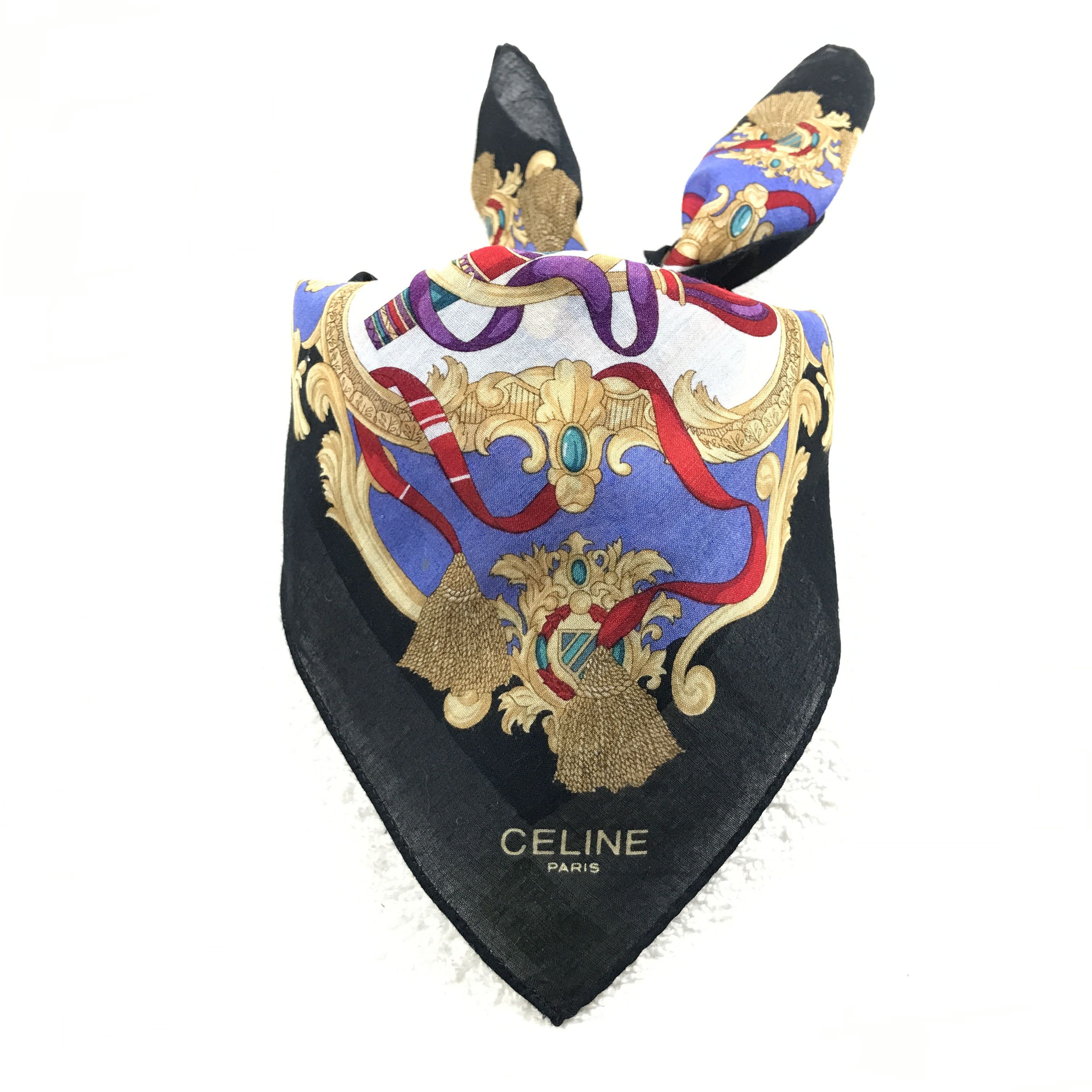 Celine × Vintage Vintage Celine Bandana Neckerchief Handkerchief Size ONE SIZE - 4 Thumbnail