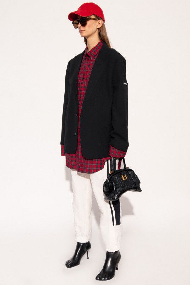 Balenciaga o1mle0424 Oversized Shirt in Red Size S / US 4 / IT 40 - 2 Thumbnail