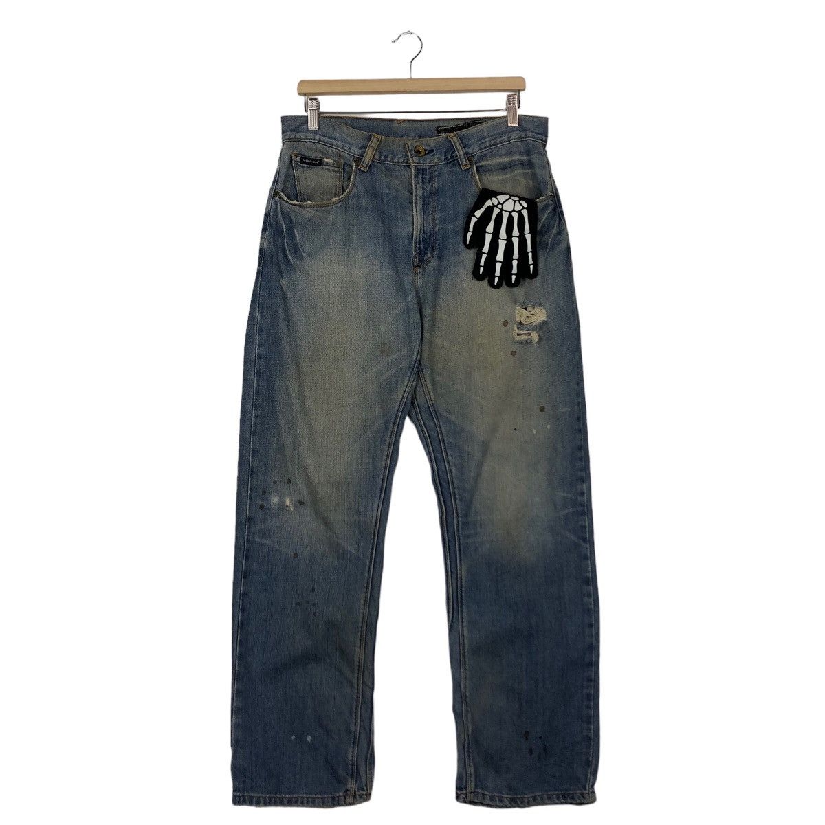 Volcom 🔥Distressed Denim Jeans Volcom Japan Rare Design Size US 34 / EU 50 - 2 Thumbnail