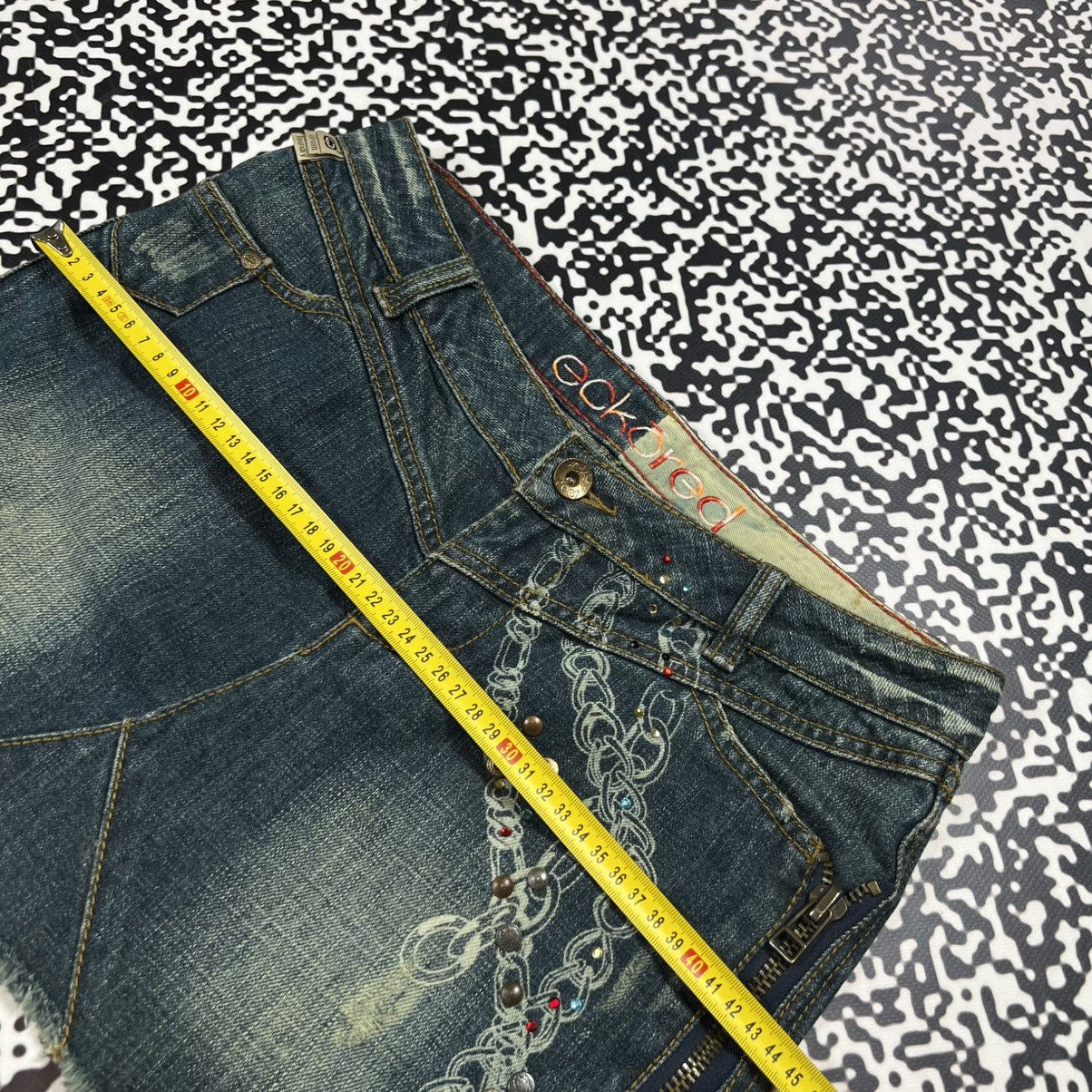 Ecko Unltd. Vintage Y2K Ecko Red Unlimeted Chain Logo Denim Mini Skirt Size 28" / US 6 / IT 42 - 22 Thumbnail