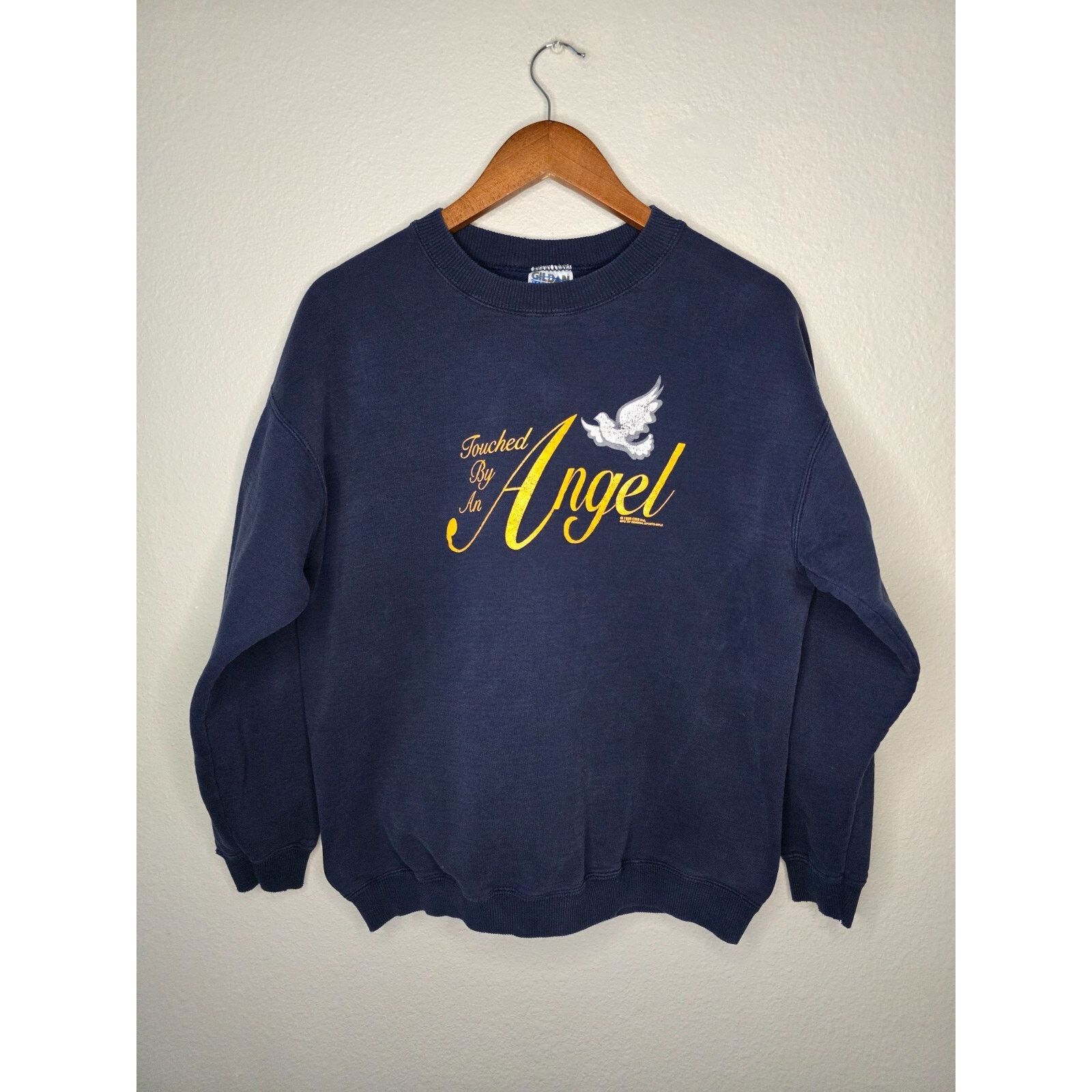 Gildan Vintage Touched By An Angel Sweatshirt CBS Blue Large 1990s Size US L / EU 52-54 / 3 - 1 Thumbnail