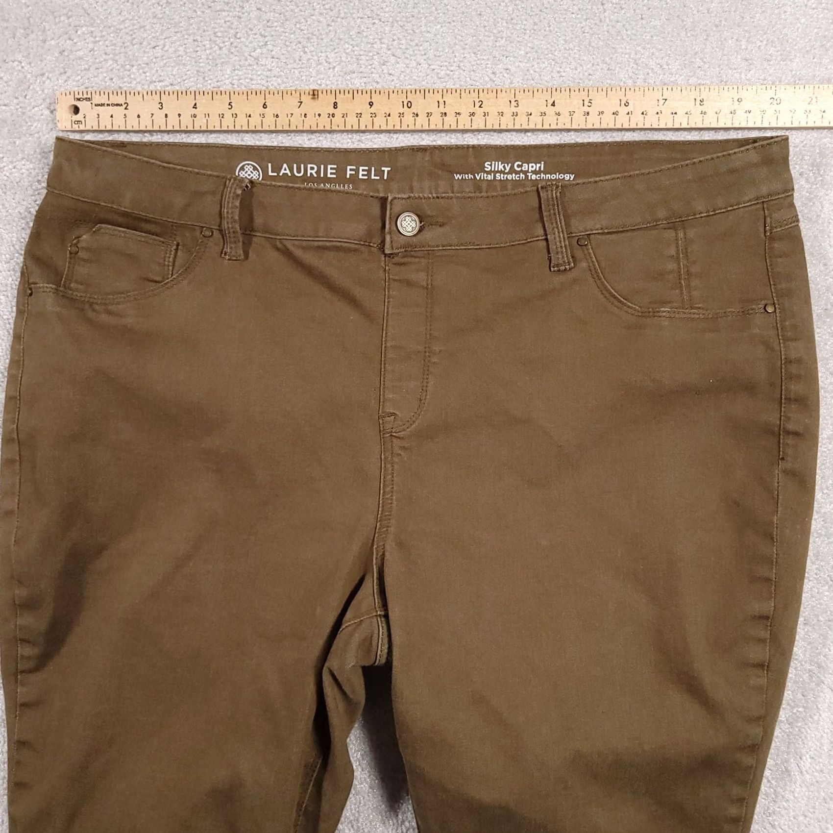 Vintage Laurie Felt Jeans Capri Women's 1XP Petite Brown Button Stretch Silky Dark Wash Denim 5-Pocket Size 27" / US 4 / IT 40 - 7 Thumbnail