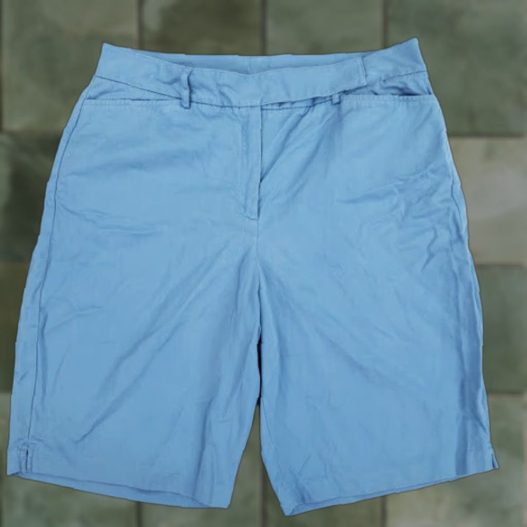 Van Heusen Van Heusen Women's Blue Cotton Bermuda Shorts Adult 14 Size 36" / US 14 / IT 50 - 1 Thumbnail