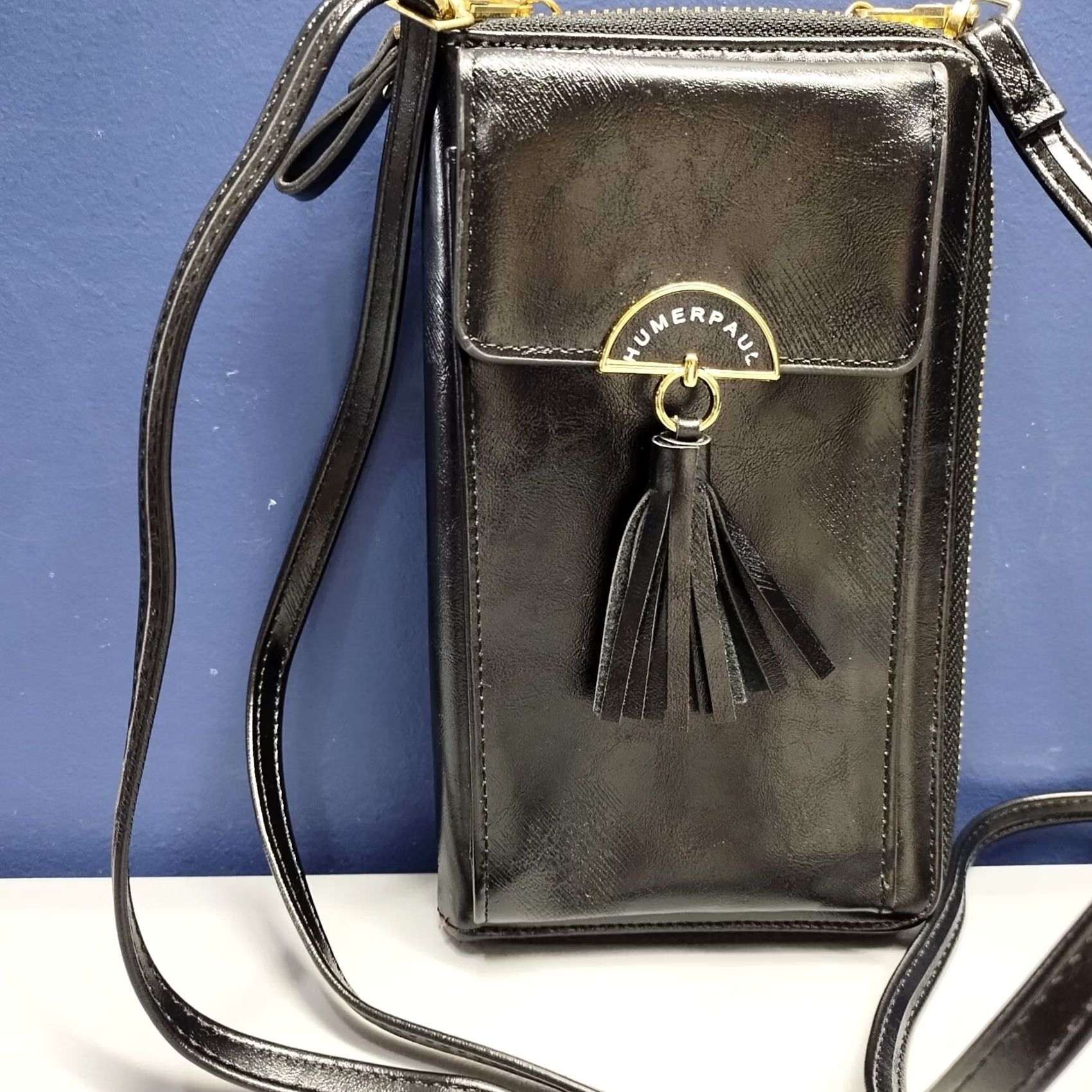 Vintage Humerpaul Crossbody Bag Women's Black Multi Compartment Adjustable Strap Shirt? Size ONE SIZE - 3 Thumbnail