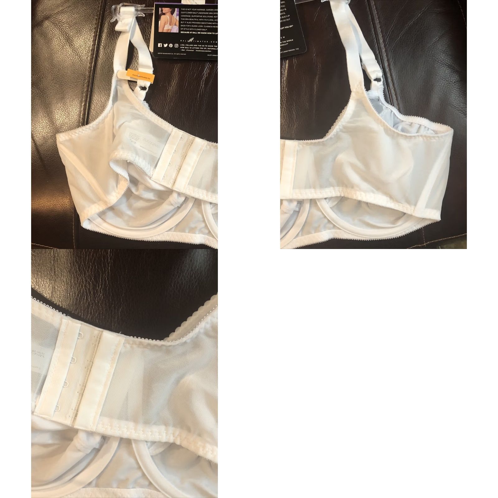 Vintage VINTAGE? No — Bali Flower Underwire Bra 40DD White Full Coverage Support Women's Bra New with Tags Size ONE SIZE - 8 Thumbnail