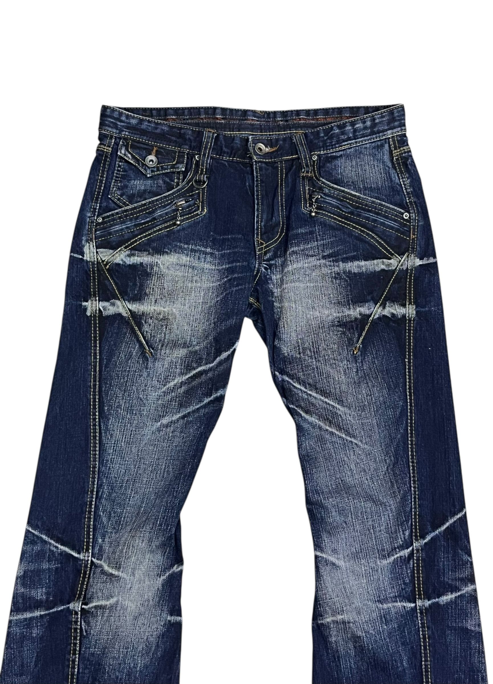HIDEAWAYS RARE🔥NICOLE CLUB FOR MEN Punk Whiskers Twisted Flare Denim Size US 31 - 6 Thumbnail