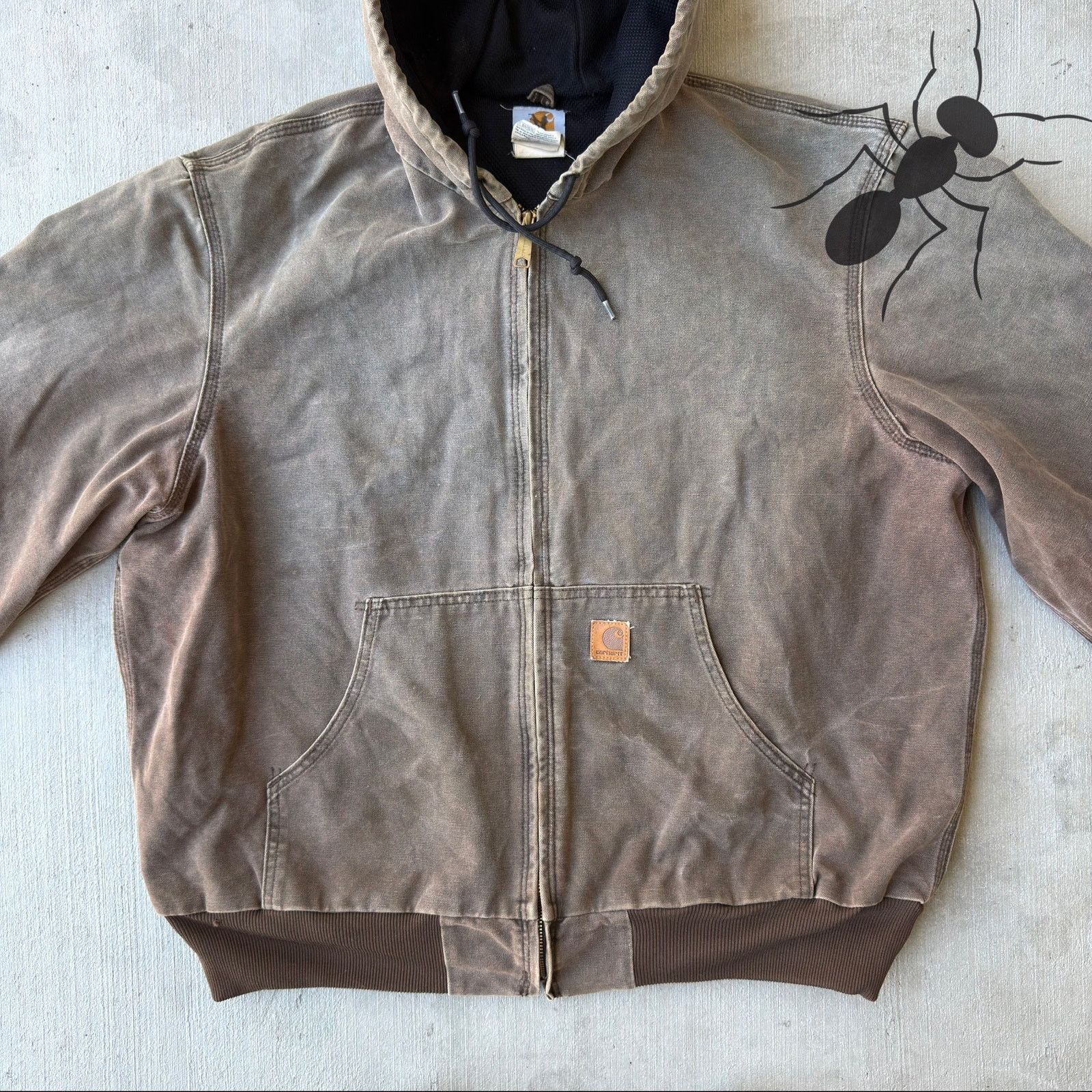 Carhartt × Vintage Carhartt J25 CHT faded brown hooded work wear jacket Size US XL / EU 56 / 4 - 2 Thumbnail