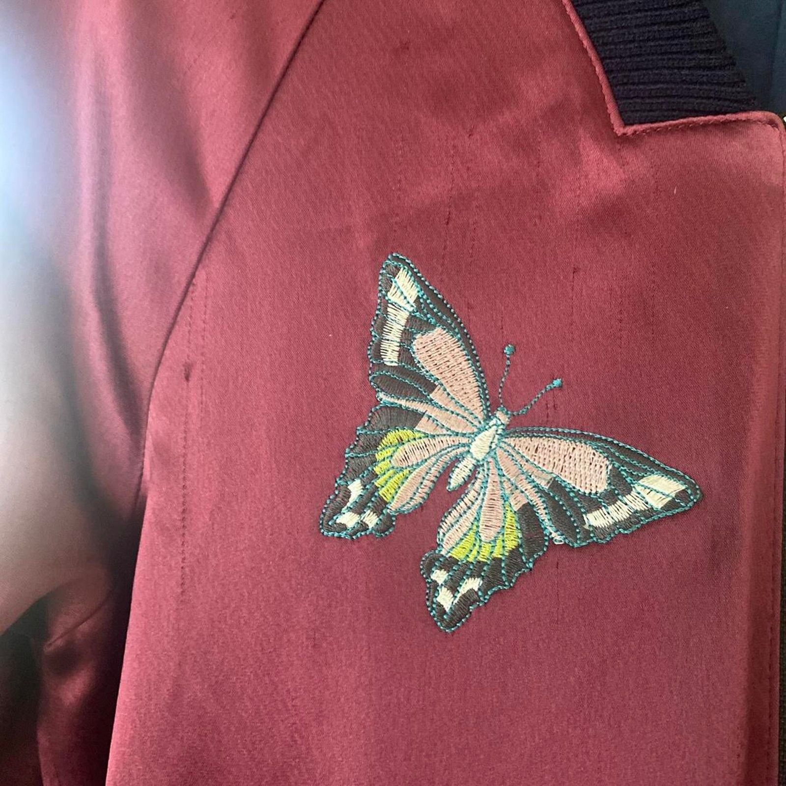 Other ABS by Allen Schwartz Silk Butterfly Bomber Jacket XS Size XS / US 0-2 / IT 36-38 - 4 Thumbnail