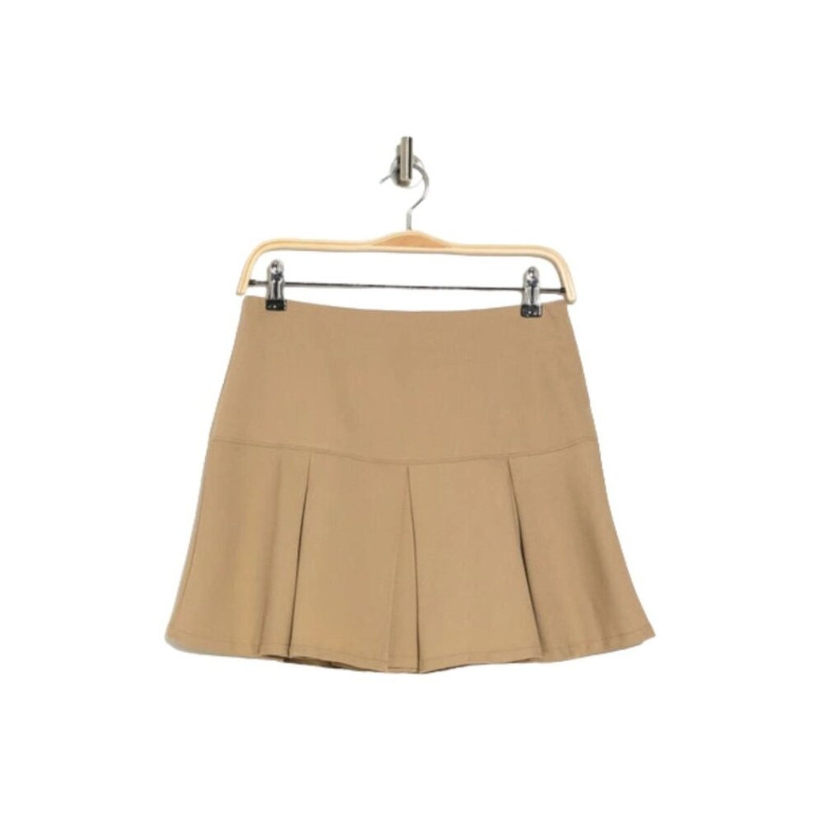 Other 19 Cooper Pleated Mini Skirt Khaki Size Large NWT $35 MSRP Size 30" / US 8 / IT 44 - 1 Thumbnail