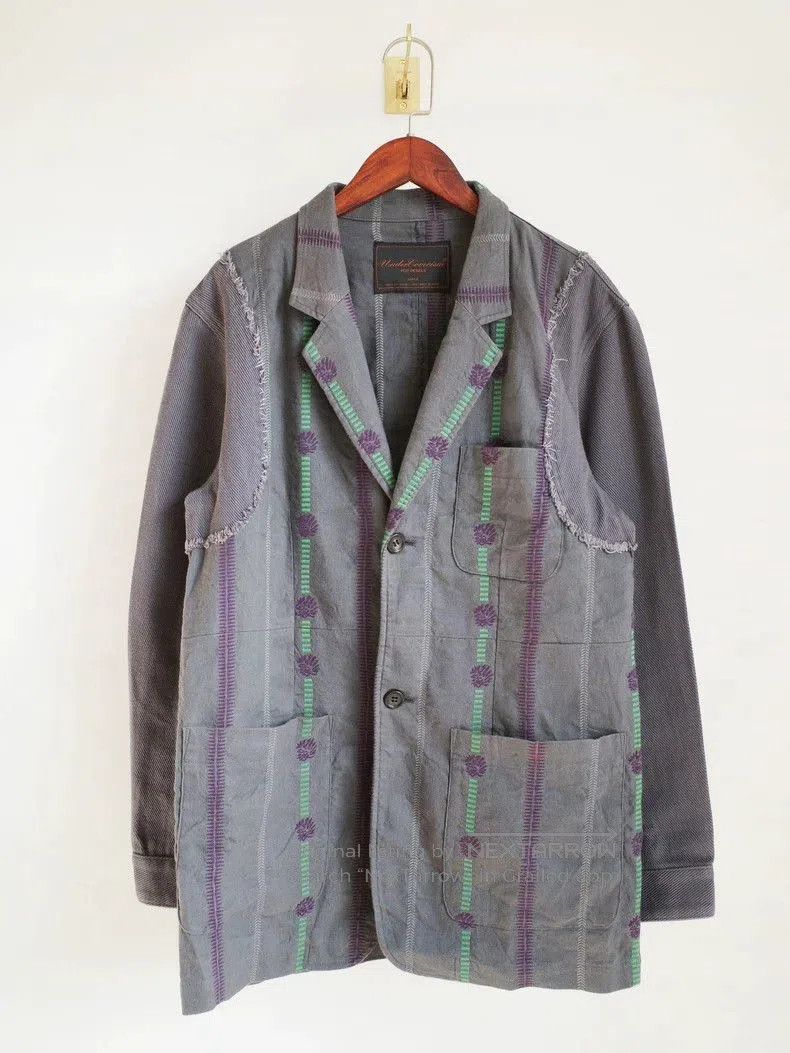Undercover Undercover 03SS scab break patchwork blue grey embroidered Size US L / EU 52-54 / 3 - 1 Thumbnail