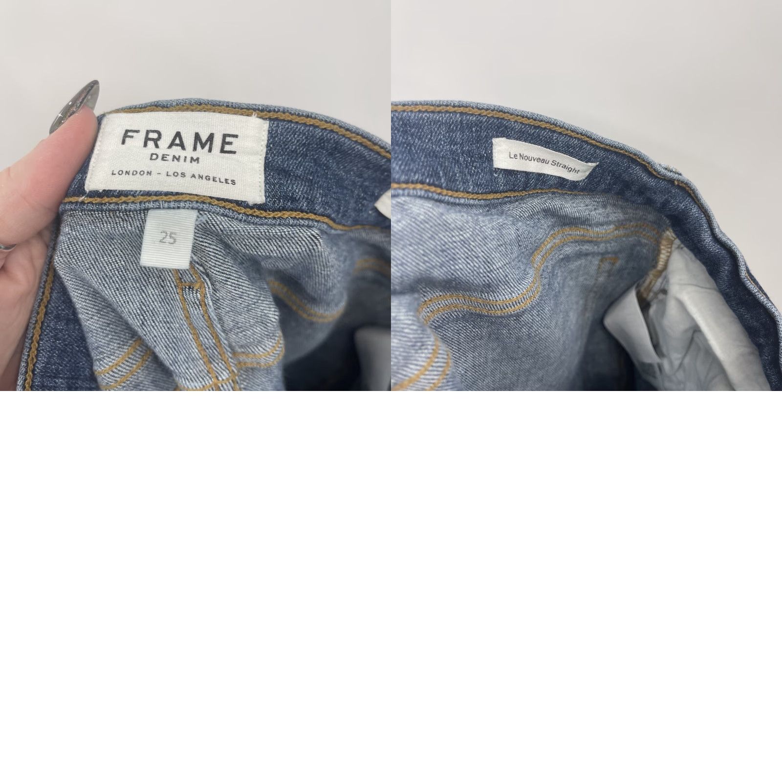 Frame Frame Denim Le Nouveau Jeans Womens 25 Straight Split Hem High y2k Boho READ Size 42" / US 20 - 10 Thumbnail