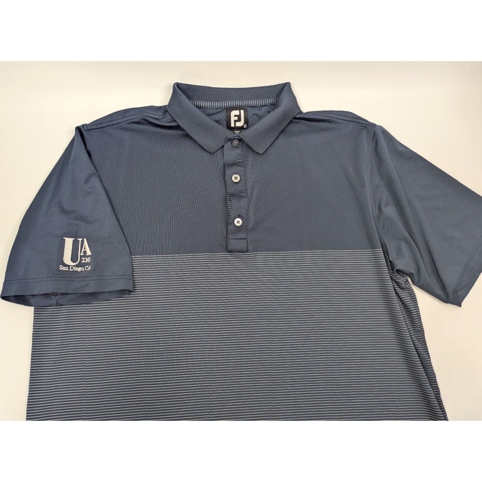 Footjoy FootJoy FJ Men's Performance Golf Polo Shirt XL Navy Striped Polo Shirt Sports 664 CA Size US XL / EU 56 / 4 - 2 Thumbnail