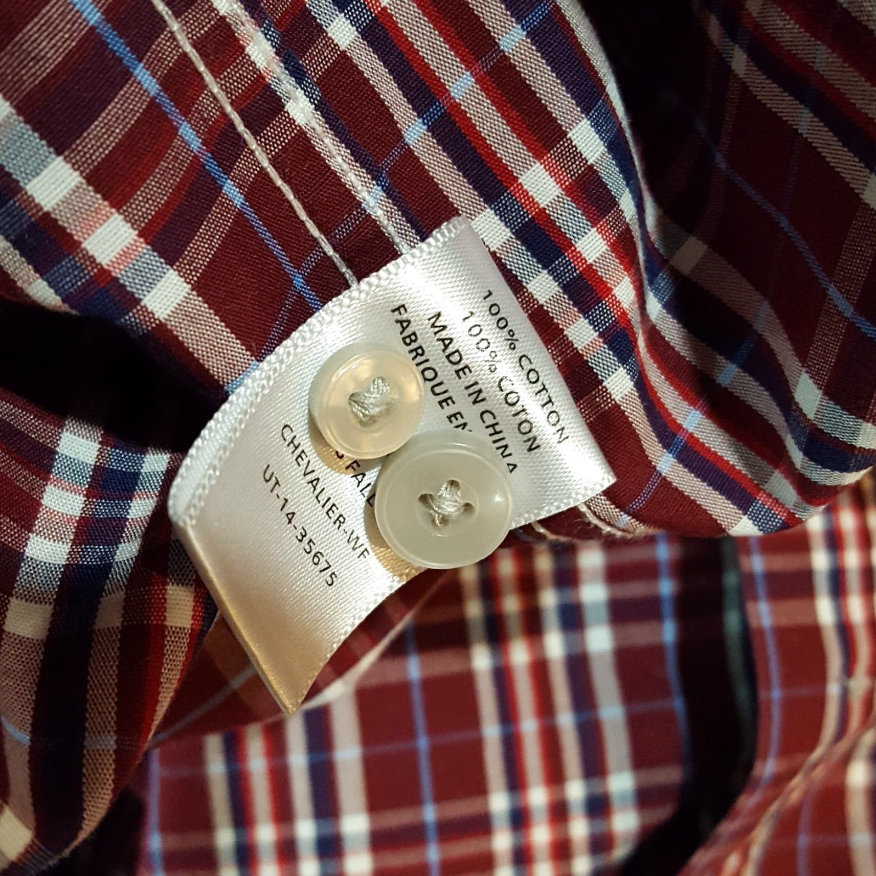 UNTUCKit VINTAGE UNTUCKit Plaid Shirt Men Large Long Sleeve Button-Up Collared Casual Preppy 90s Red Maroon Shirt Mens Large Size US L / EU 52-54 / 3 - 6 Thumbnail