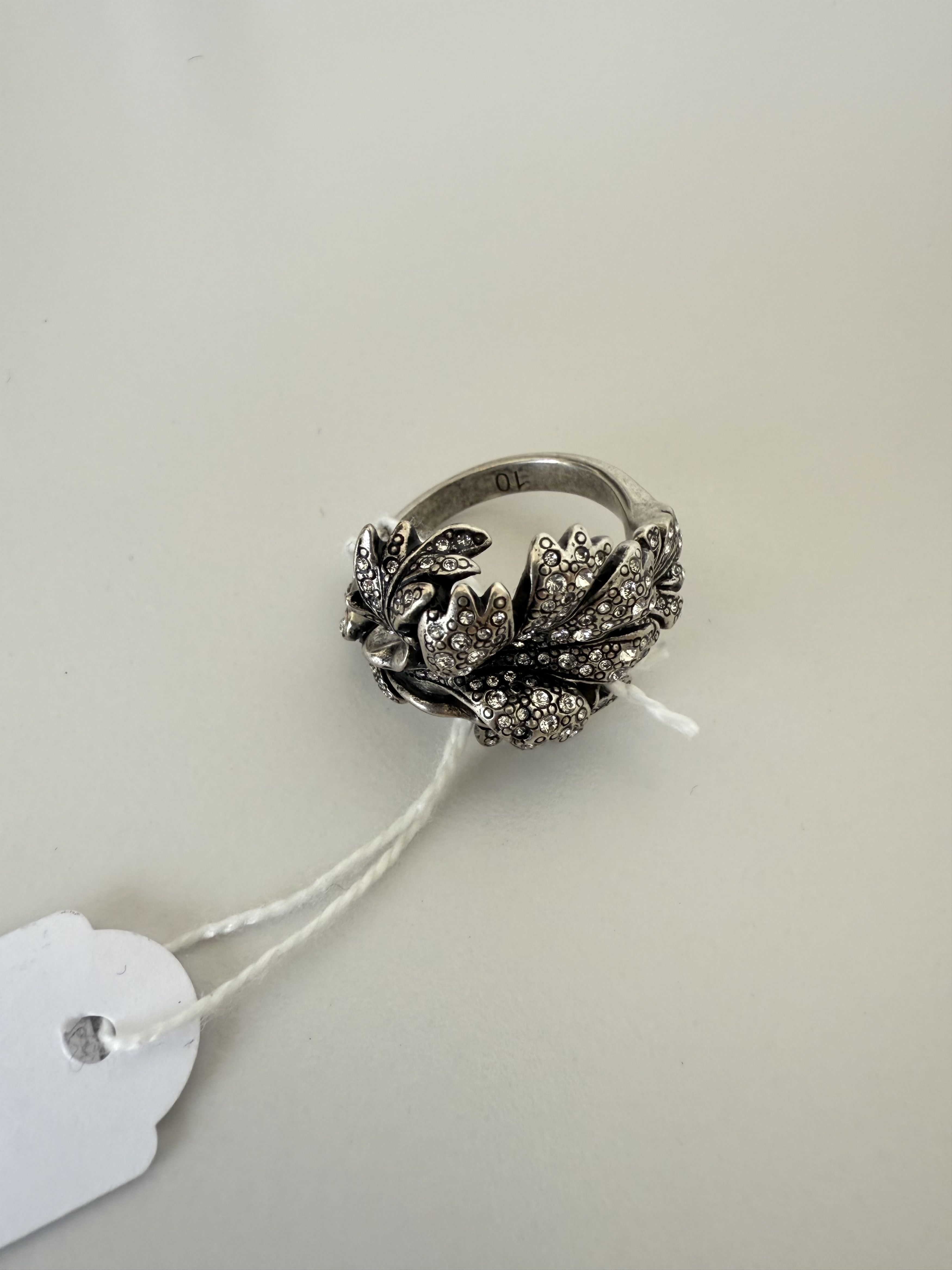 Saint Laurent Paris Saint Laurent Rhinestone Flower RIng in Metal Size ONE SIZE - 1 Thumbnail