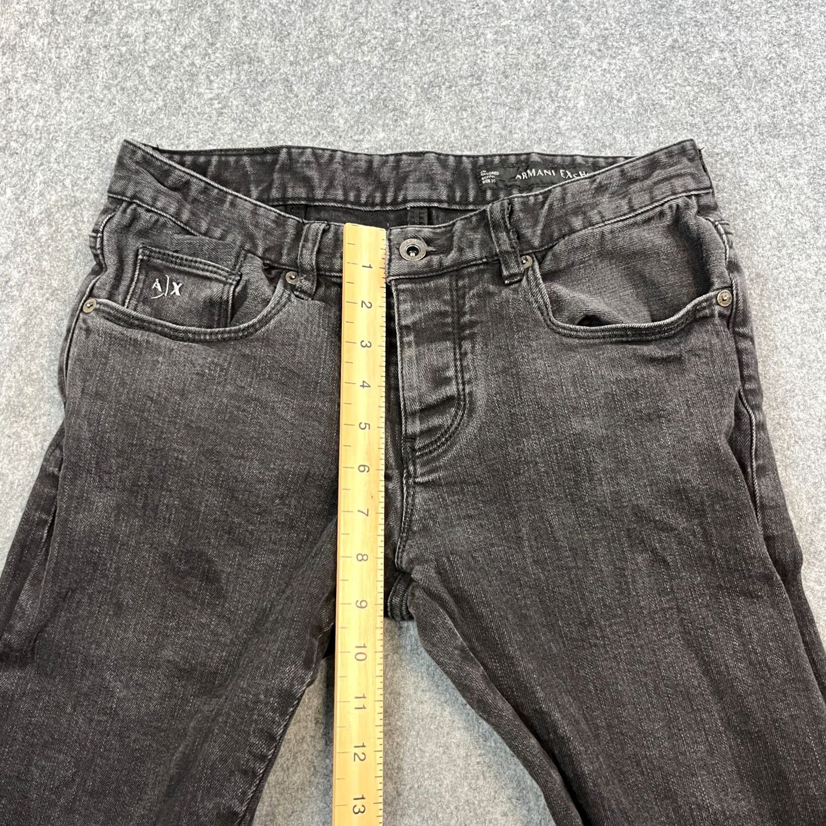 Armani Exchange Armani Exchange J10 Jeans Slim Skinny 30 Dark Wash Black Stretch Mens Denim 5-Pocket Design Zip Button Logo Size US 30 / EU 46 - 5 Thumbnail