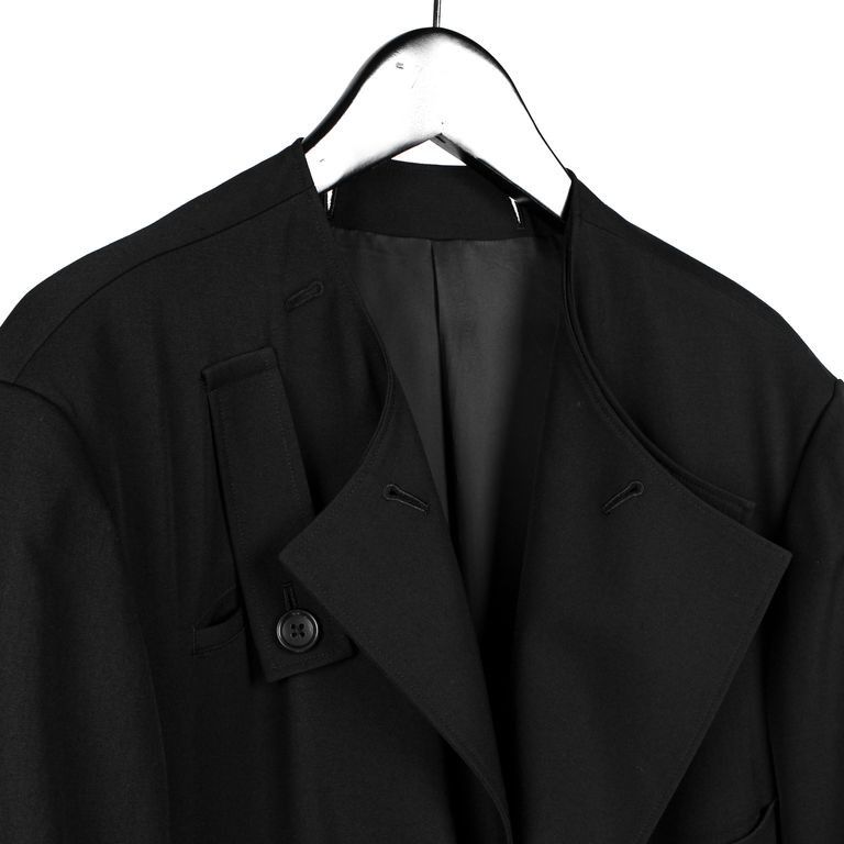Yohji Yamamoto Yohji Yamamoto Homme Gabardine Left Double Spare Stand Coat Size US S / EU 44-46 / 1 - 20 Thumbnail