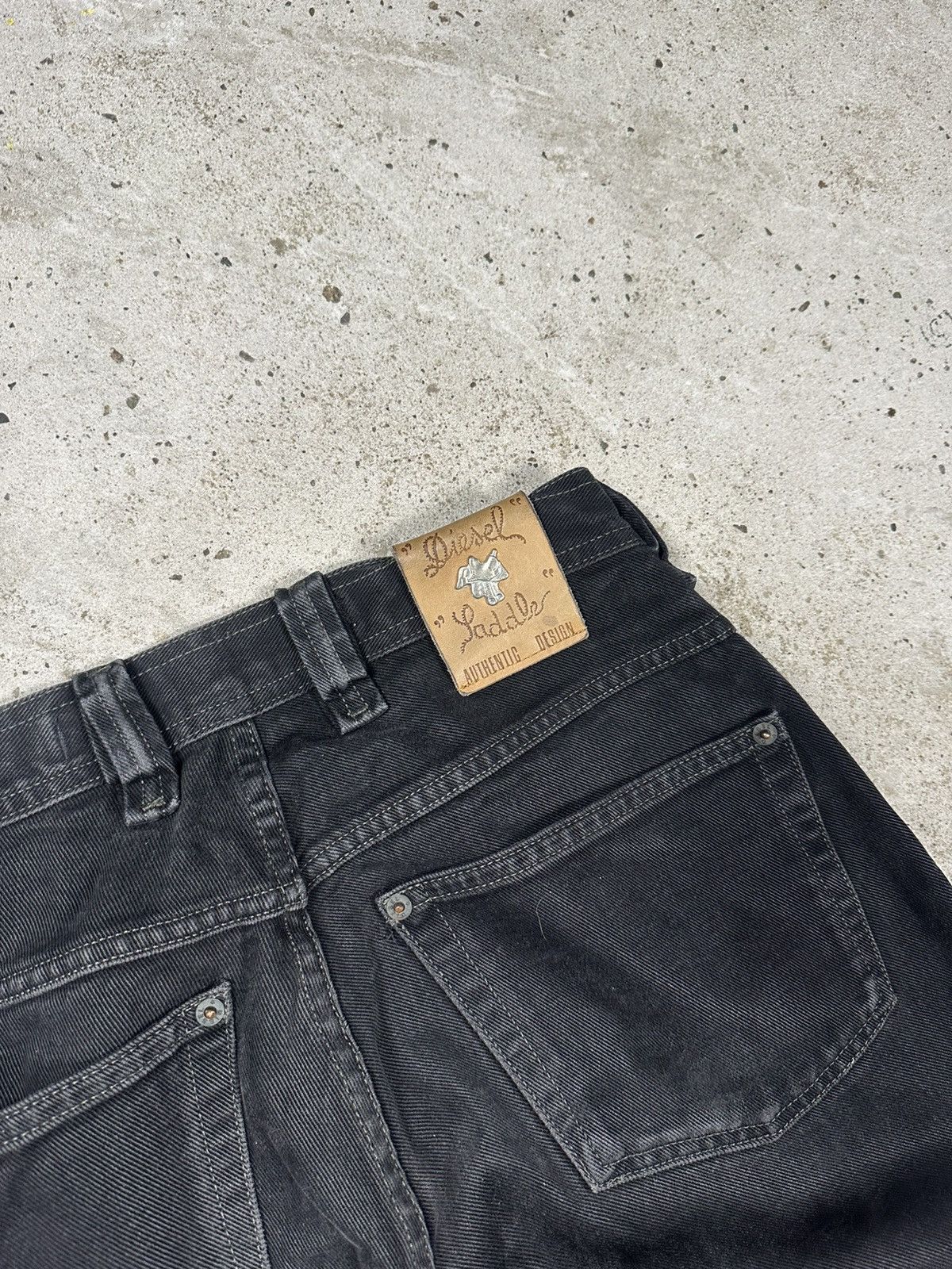 Diesel Vintage 90s Diesel Paddle Black Baggy Denim Jeans Jacket Size US 30 / EU 46 - 15 Thumbnail