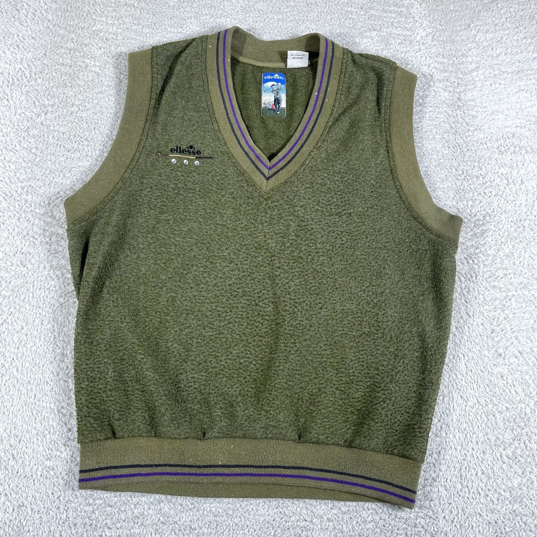 Ellesse VINTAGE ellesse Sweater Vest Mens Medium Green Fleece Golf 90's Y2K Preppy Skate Vest Mens Green Size US M / EU 48-50 / 2 - 2 Thumbnail