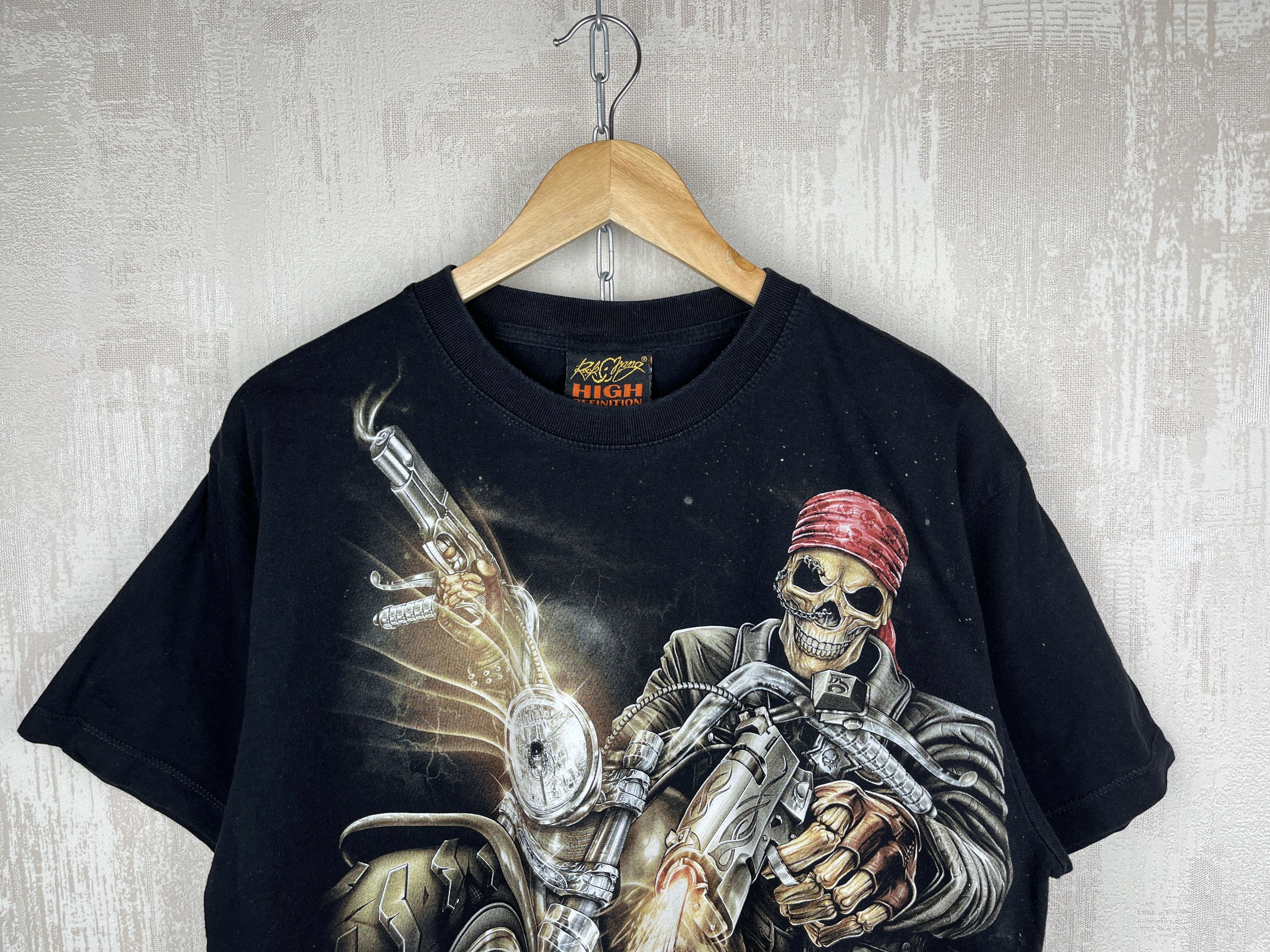 Vintage Rock Chang Skull Biker Motorcycle Chopper Vintage T-shirt Size US L / EU 52-54 / 3 - 5 Thumbnail