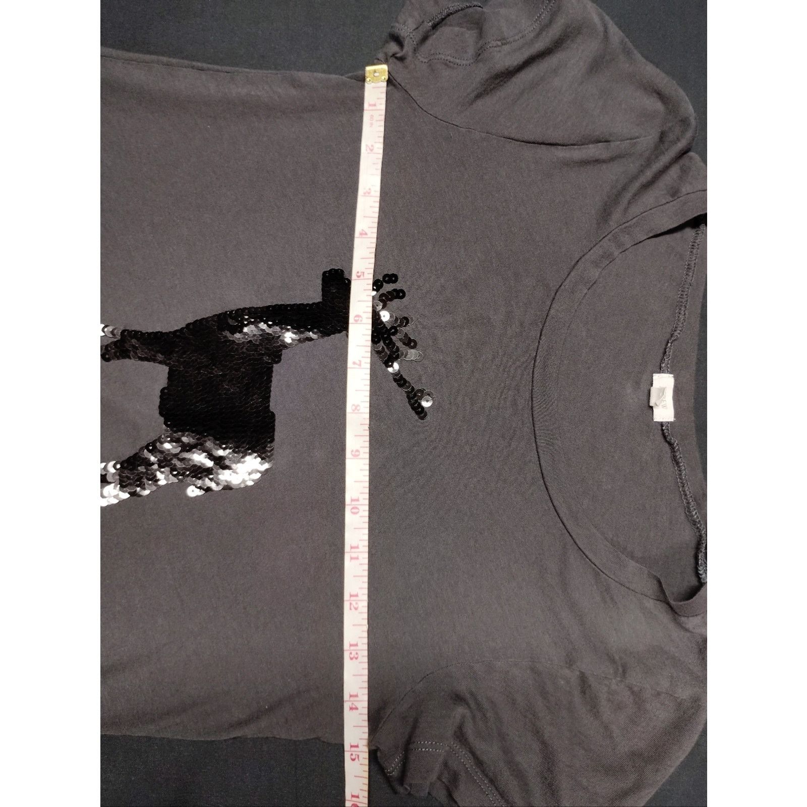 J.Crew J. Crew Gray Short-Sleeve Tee with Black Sequin Deer Size S / US 4 / IT 40 - 4 Thumbnail