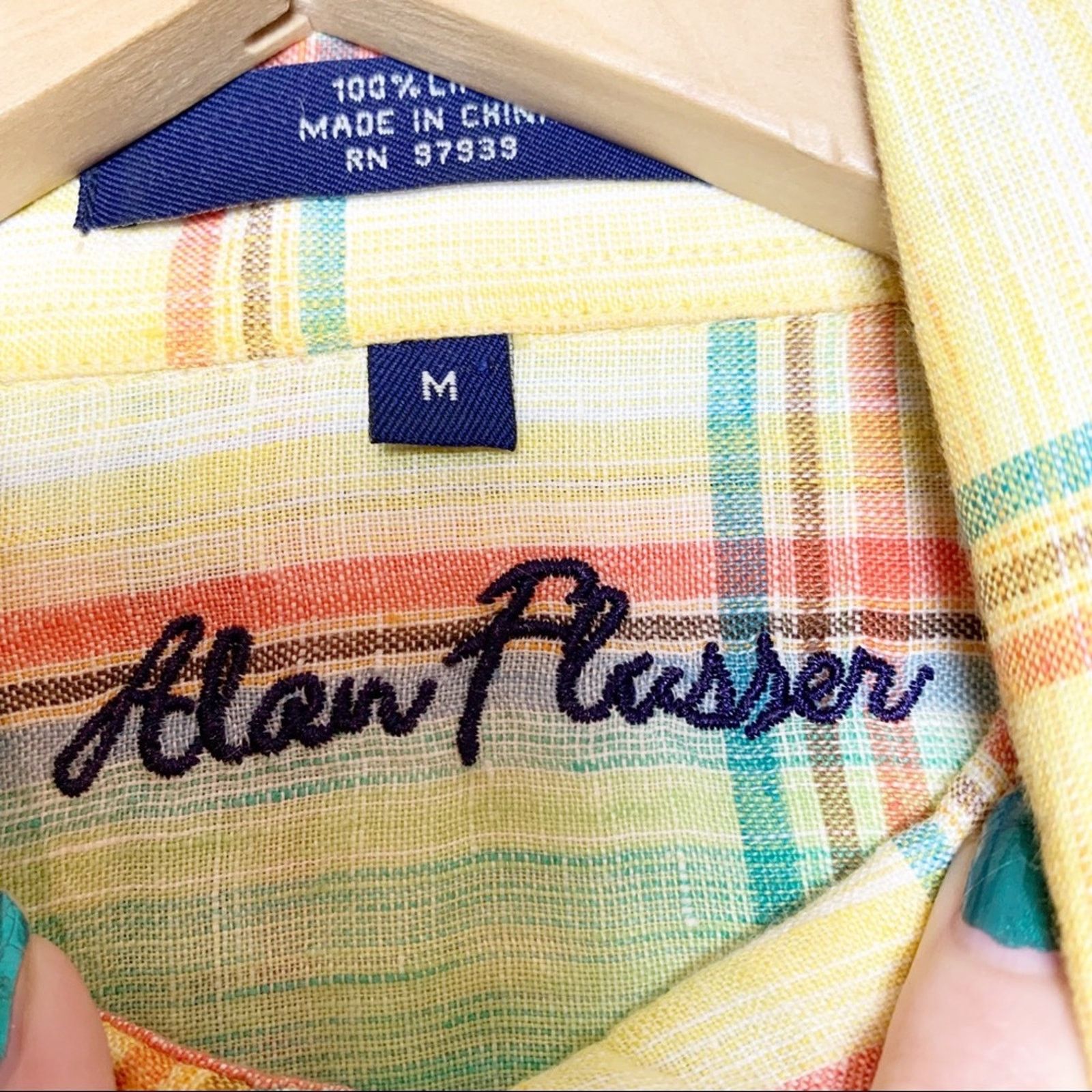 Alan Flusser Alan Flusser Linen Summer Plaid Button Up Shirt Men Med Size US M / EU 48-50 / 2 - 9 Thumbnail