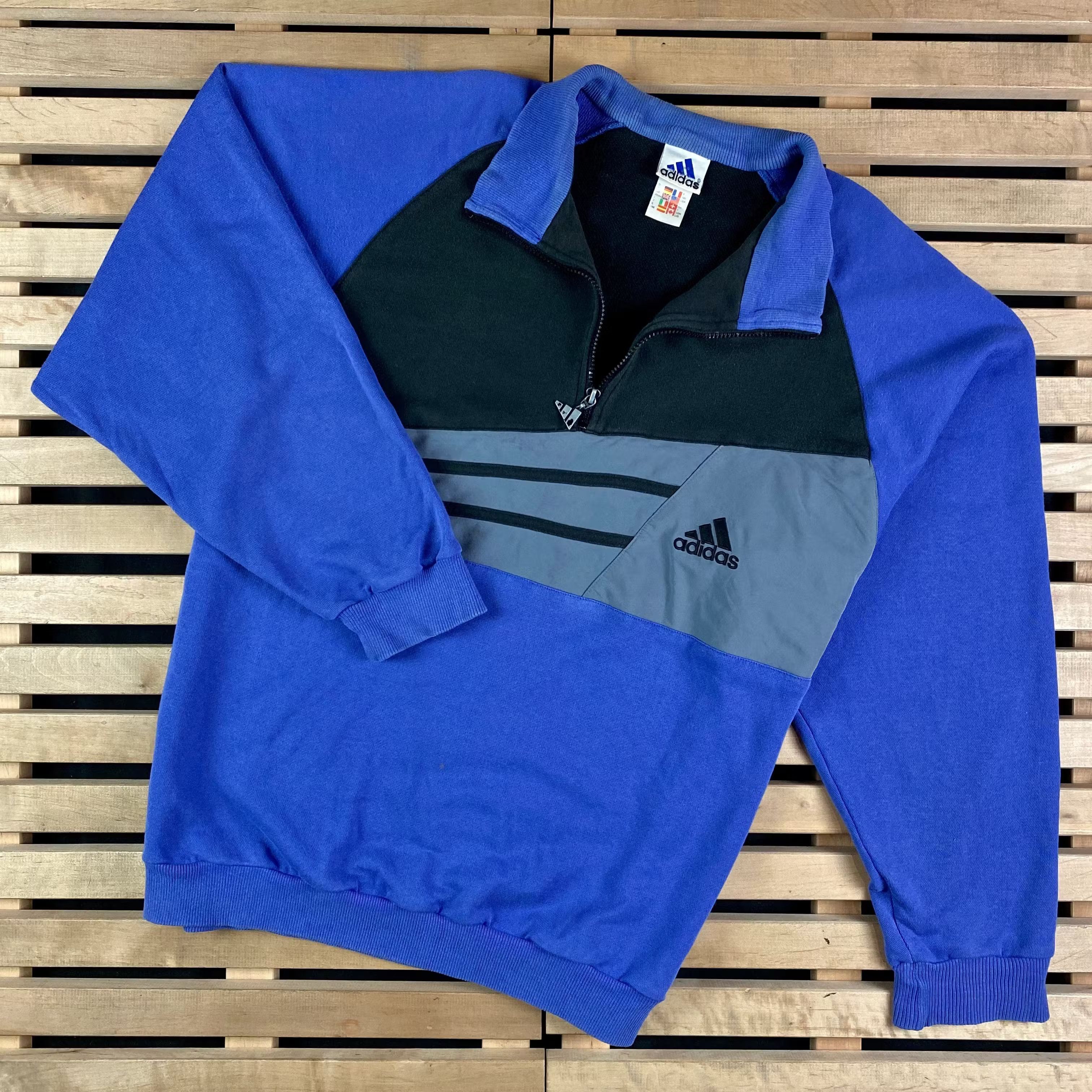 Adidas × Vintage Men’s Sweatshirt 1/3 Zip Adidas Vintage Size L Size US L / EU 52-54 / 3 - 1 Thumbnail
