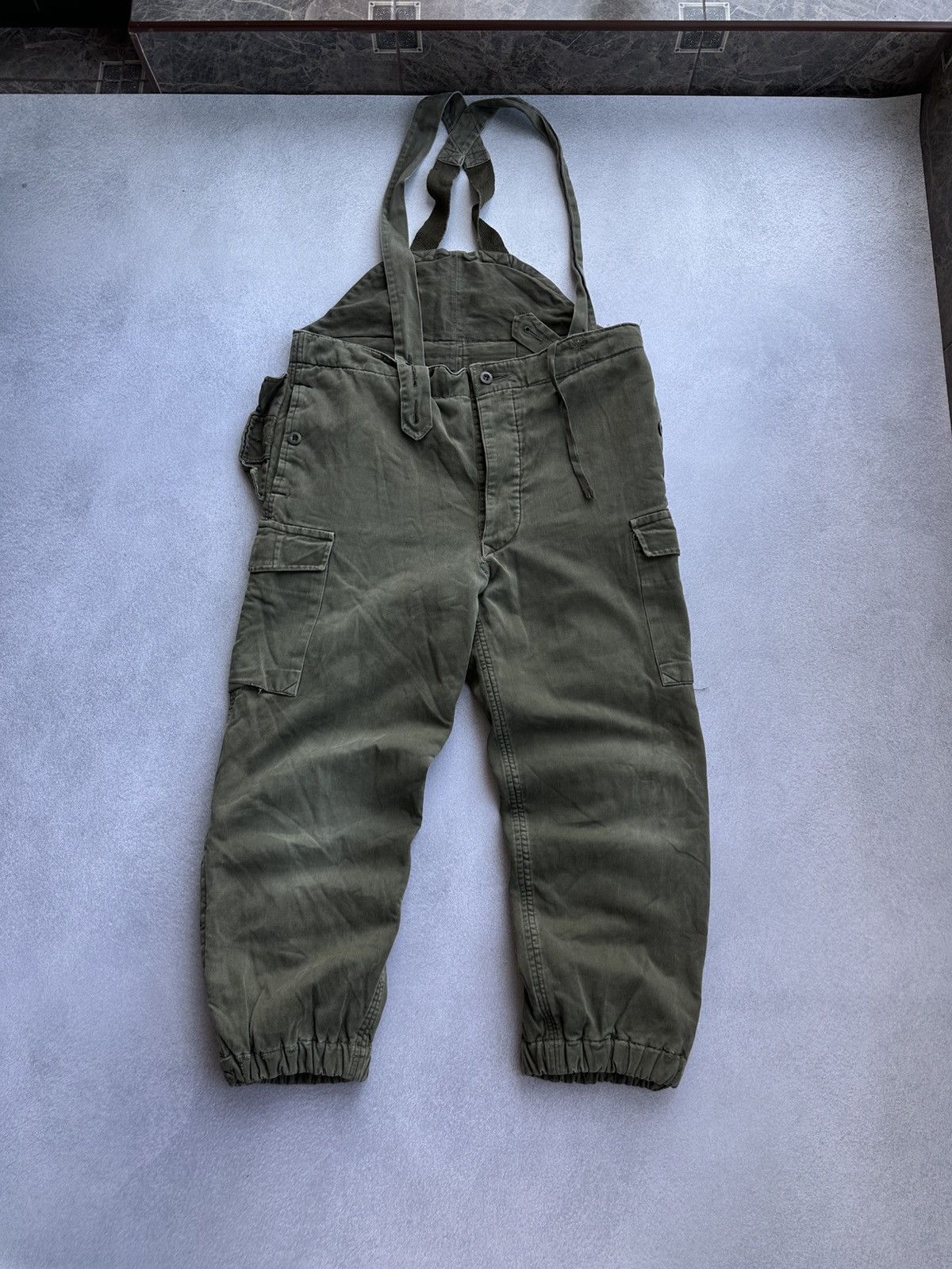 Vintage Vintage Suspender Field Pants 80s Army Overalls Quilted Size US 36 / EU 52 - 2 Thumbnail