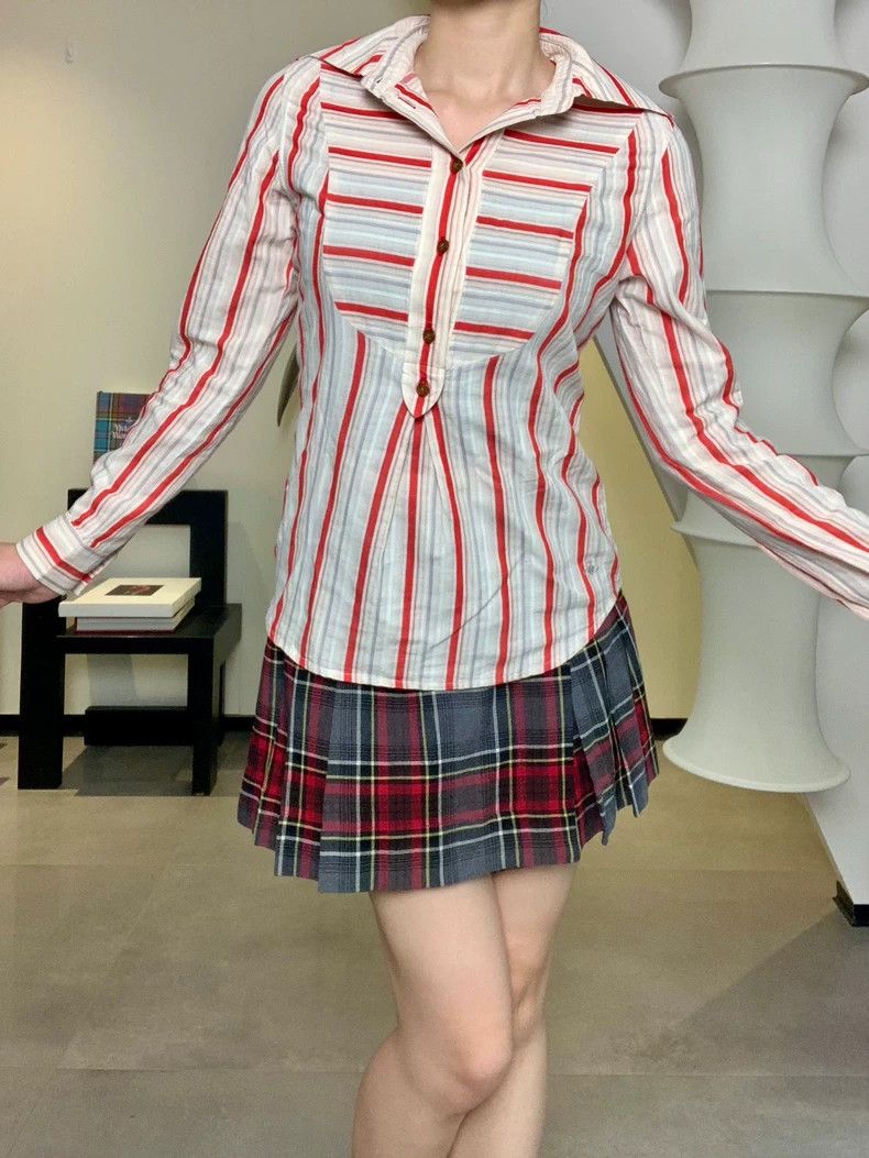 Vivienne Westwood Vivienne Westwood size2 Red striped shirt Size M / US 6-8 / IT 42-44 - 9 Thumbnail