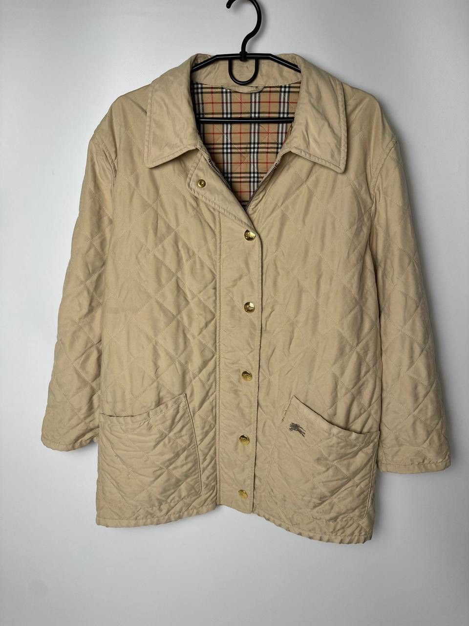 Burberry 90s Burberrys Quilted Monogram Nova Check Light Jacket 🔥 Size L / US 10 / IT 46 - 1 Thumbnail